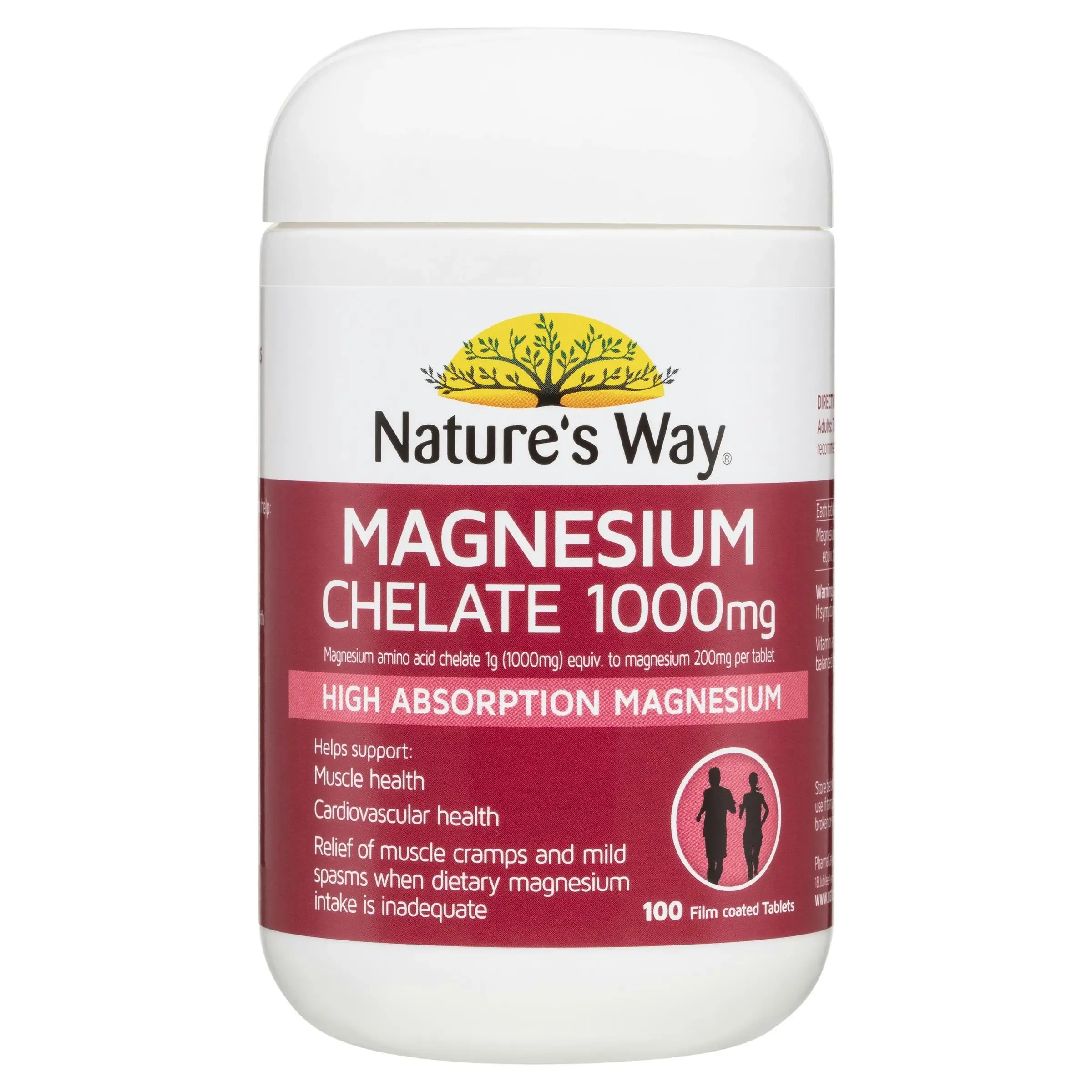 Nature's Way Magnesium Chelate 1000mg 100 Tablets