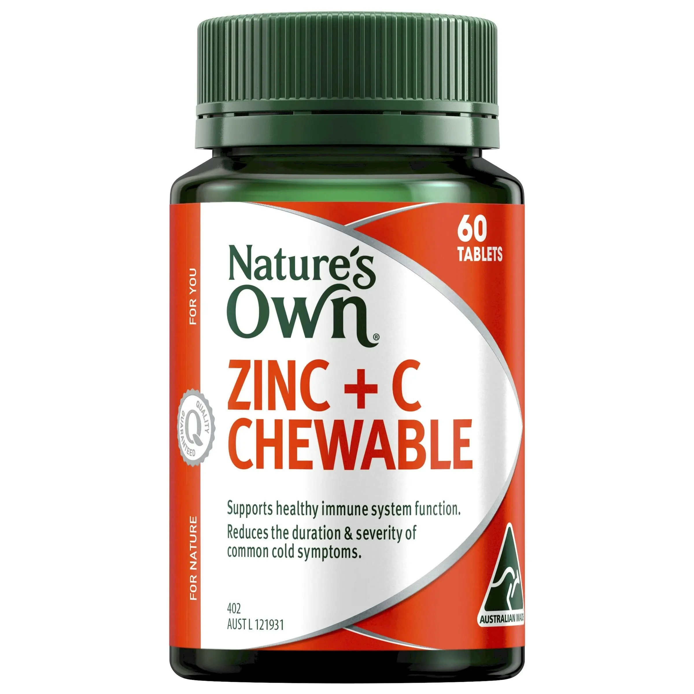 Nature's Own Zinc + C Chewable 60 Tablets