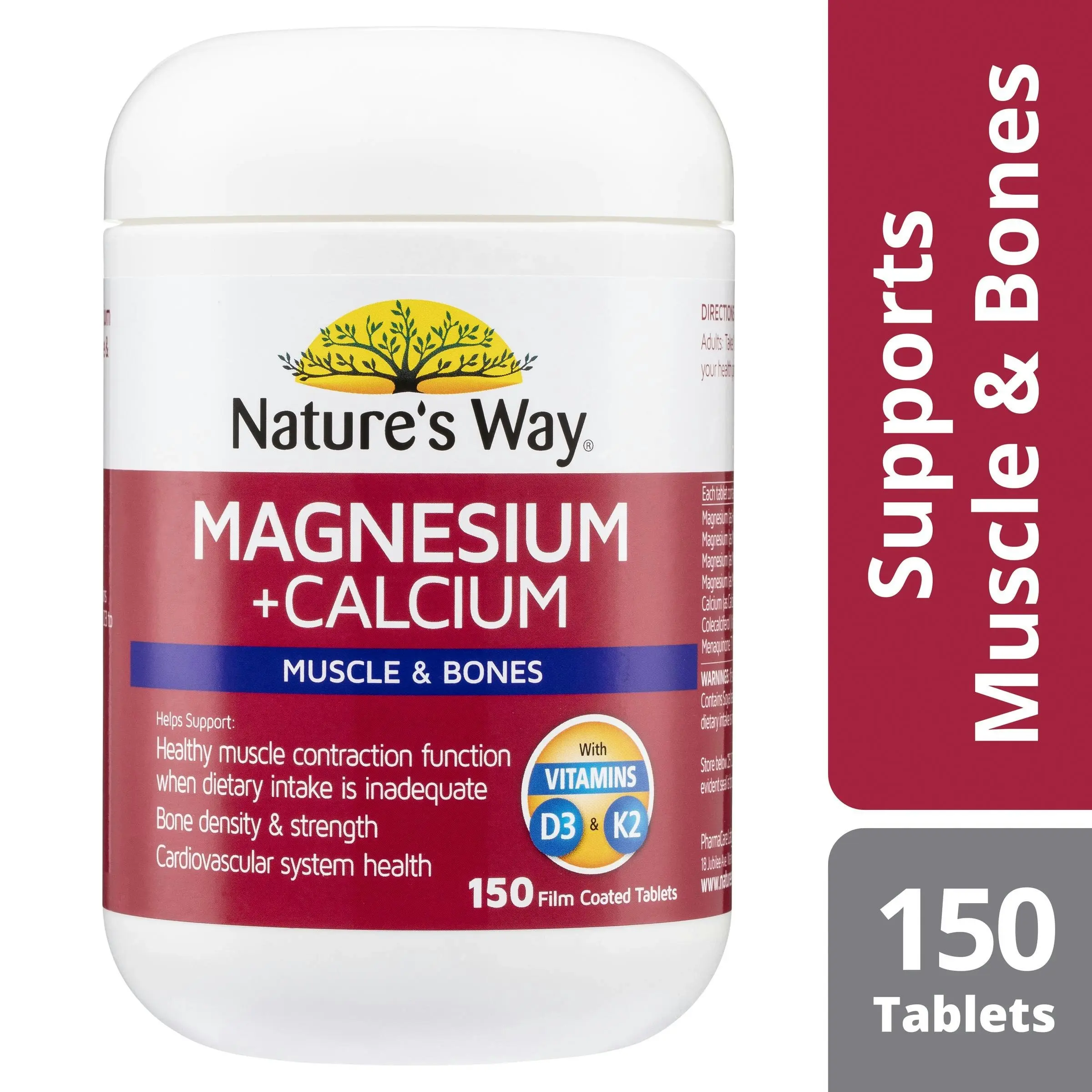 Nature's Way Magnesium + Calcium 150 Tablets