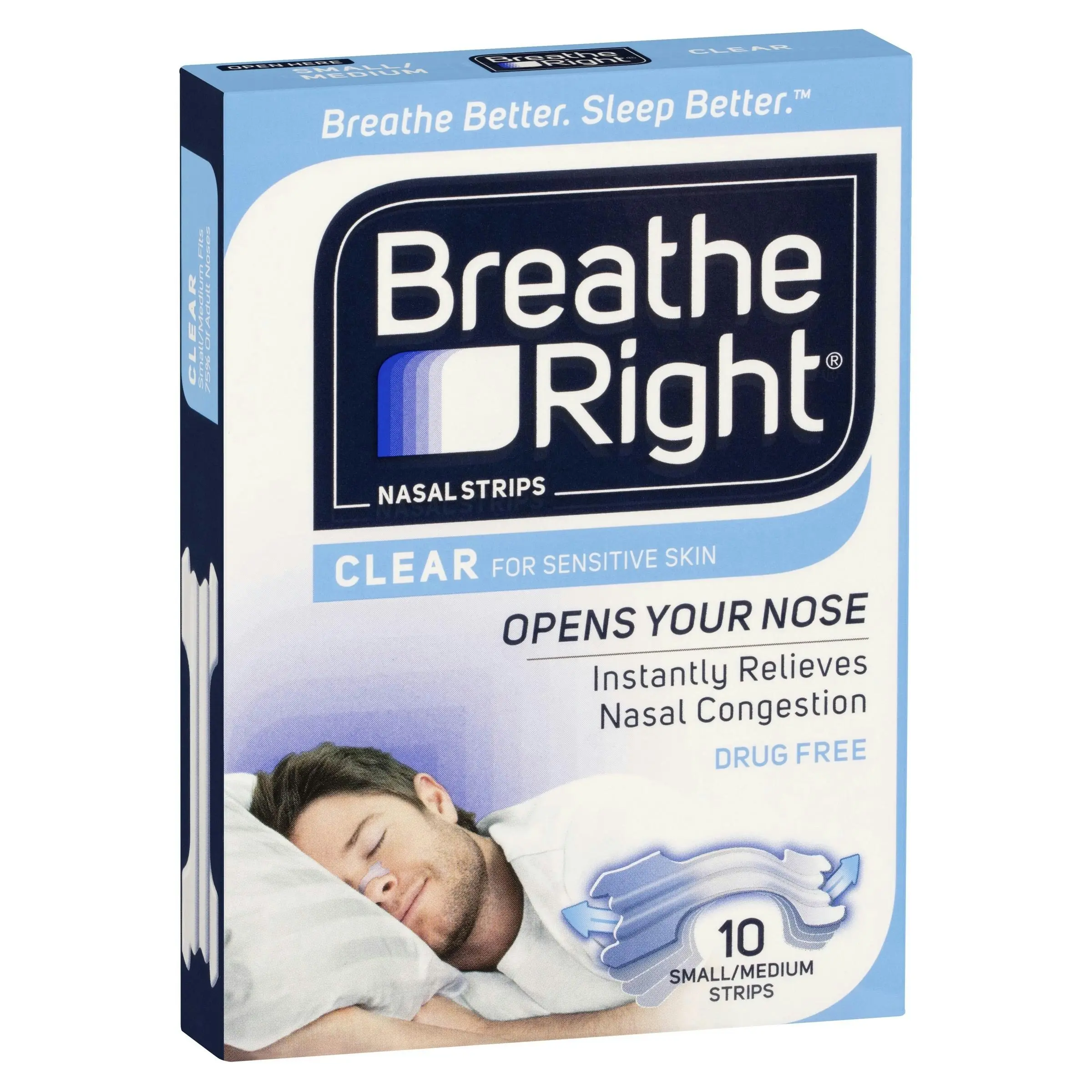 Breathe Right Nasal Strips Clear Regular 10 Strips