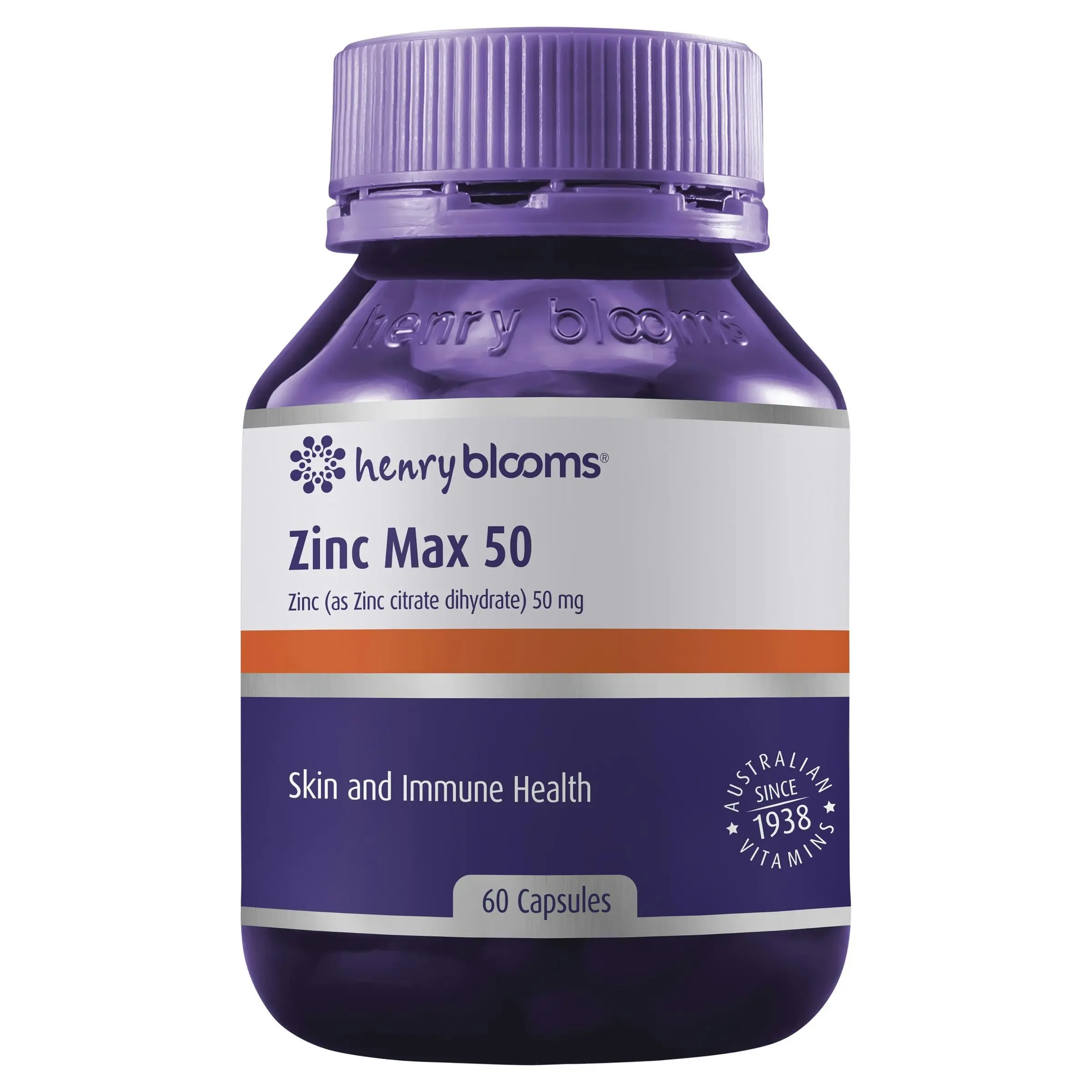 Henry Blooms Zinc Max 50Mg 60 Capsules