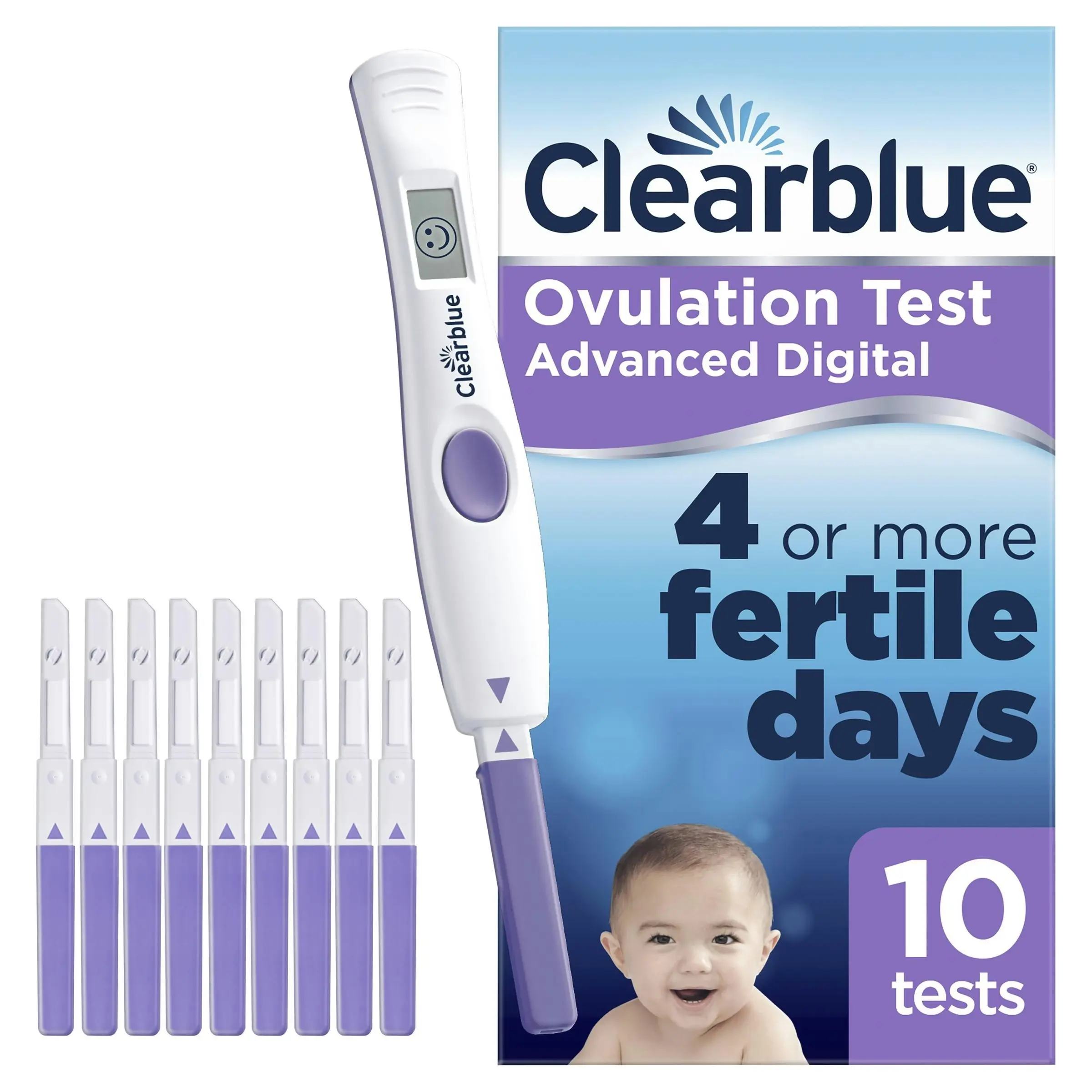 Clearblue Advanced Digital Ovulation Kit Test 10 Pack