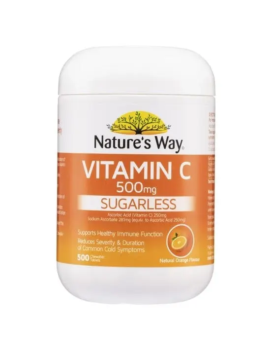 Nature's Way Sugarless Vitamin C 500mg Tablets 500 Chewable Tablets