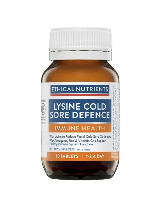 Ethical Nutrients Lysine Viral Cold Sore Defence 30 Tablets