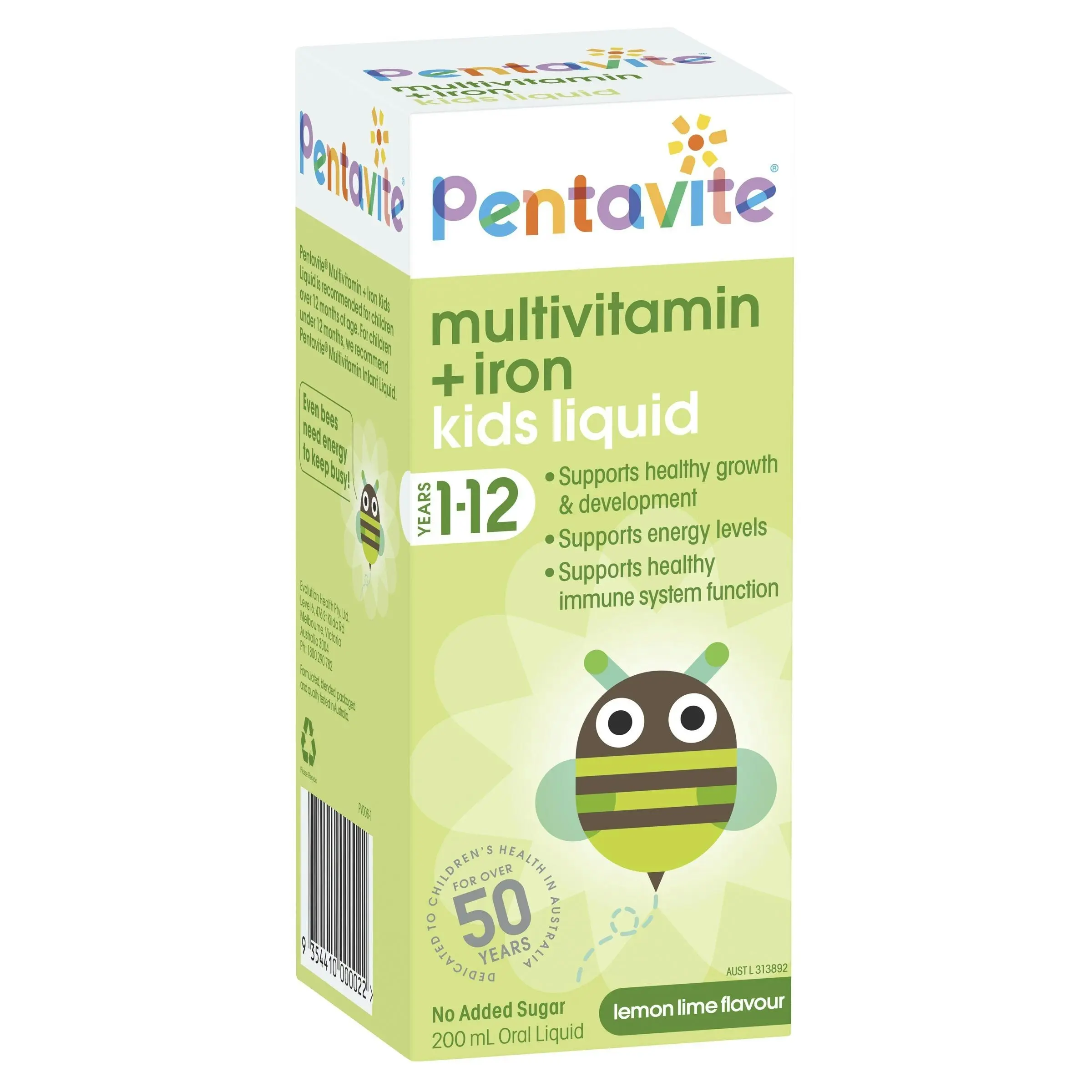 Pentavite Multivitamin + Iron Kids Liquid 200mL