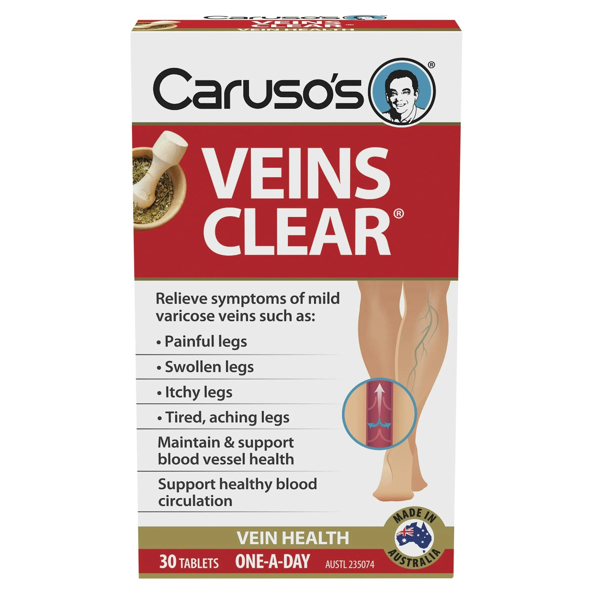 Caruso's Natural Health Veins Clear 30 Tablets