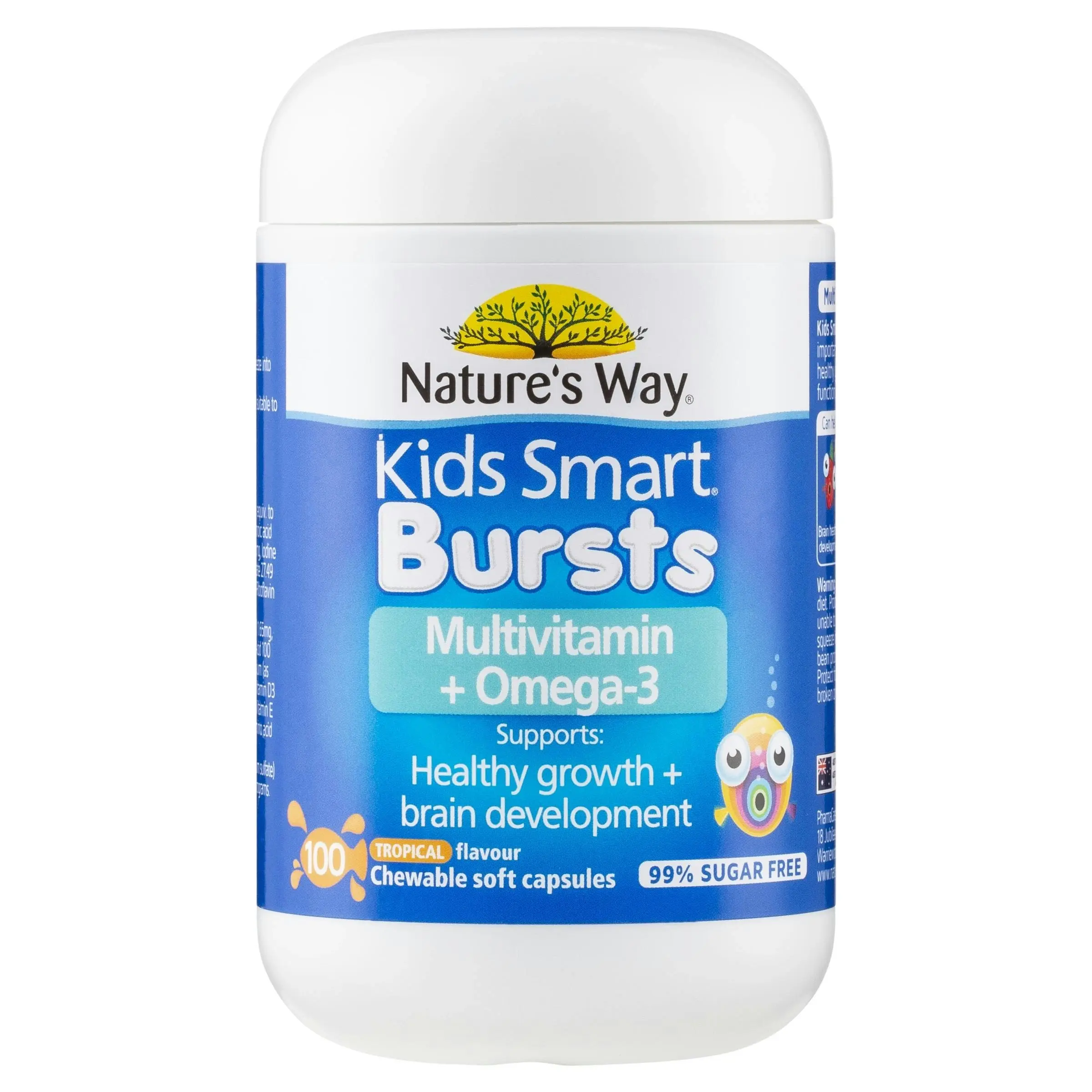 Nature's Way Kids Smart Bursts Multivitamin + Omega-3 100 Capsules