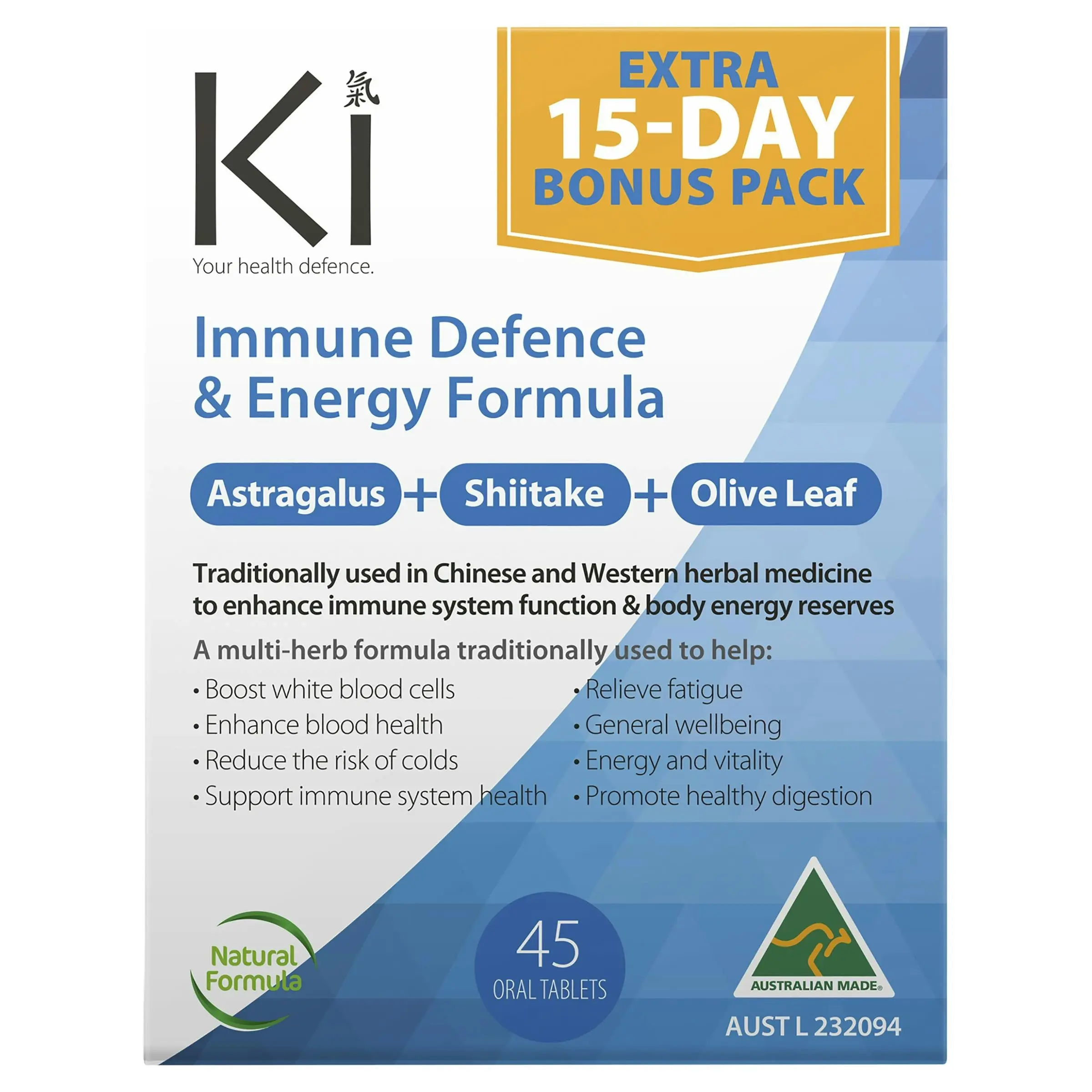 Ki Immune Defence & Energy Formula 45 Tablets