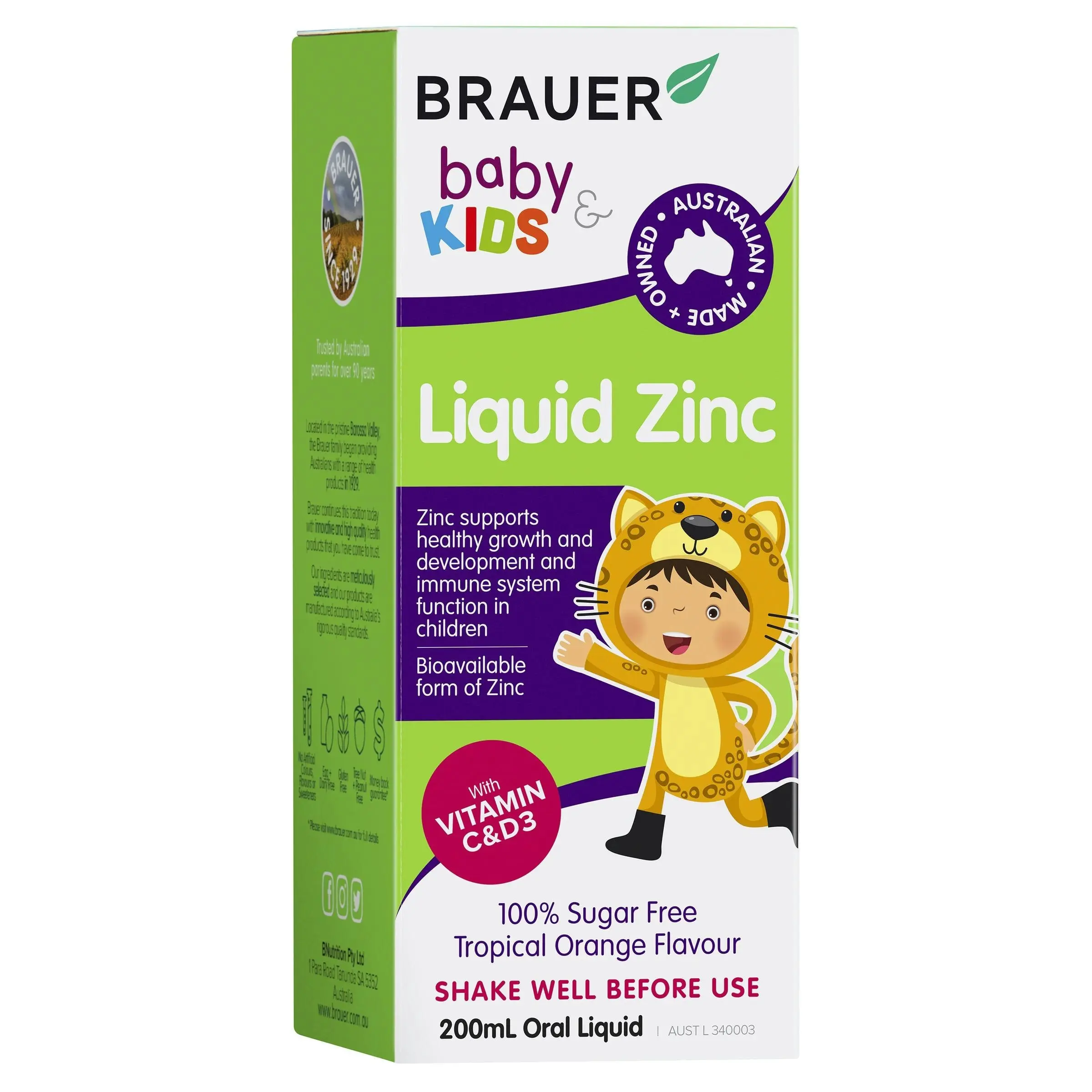 Brauer Baby & Kids Liquid Zinc 200mL