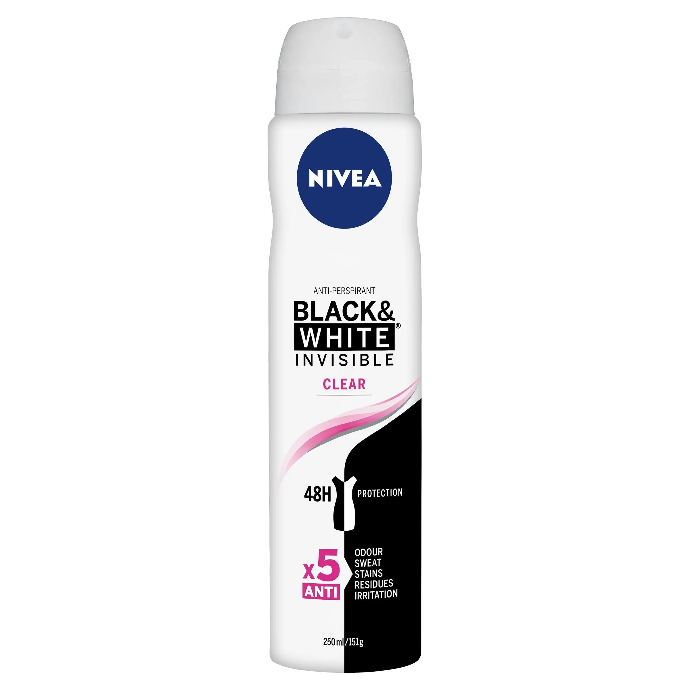 Nivea Invisible Black & White Clear Aerosol Deodorant 250mL