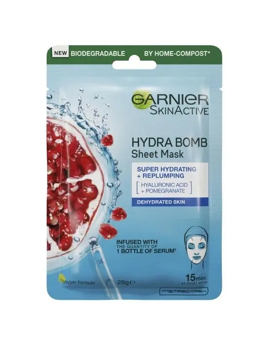 Garnier Hydra Bomb Hyaluronic Acid + Pomegranate Sheet Mask 28g