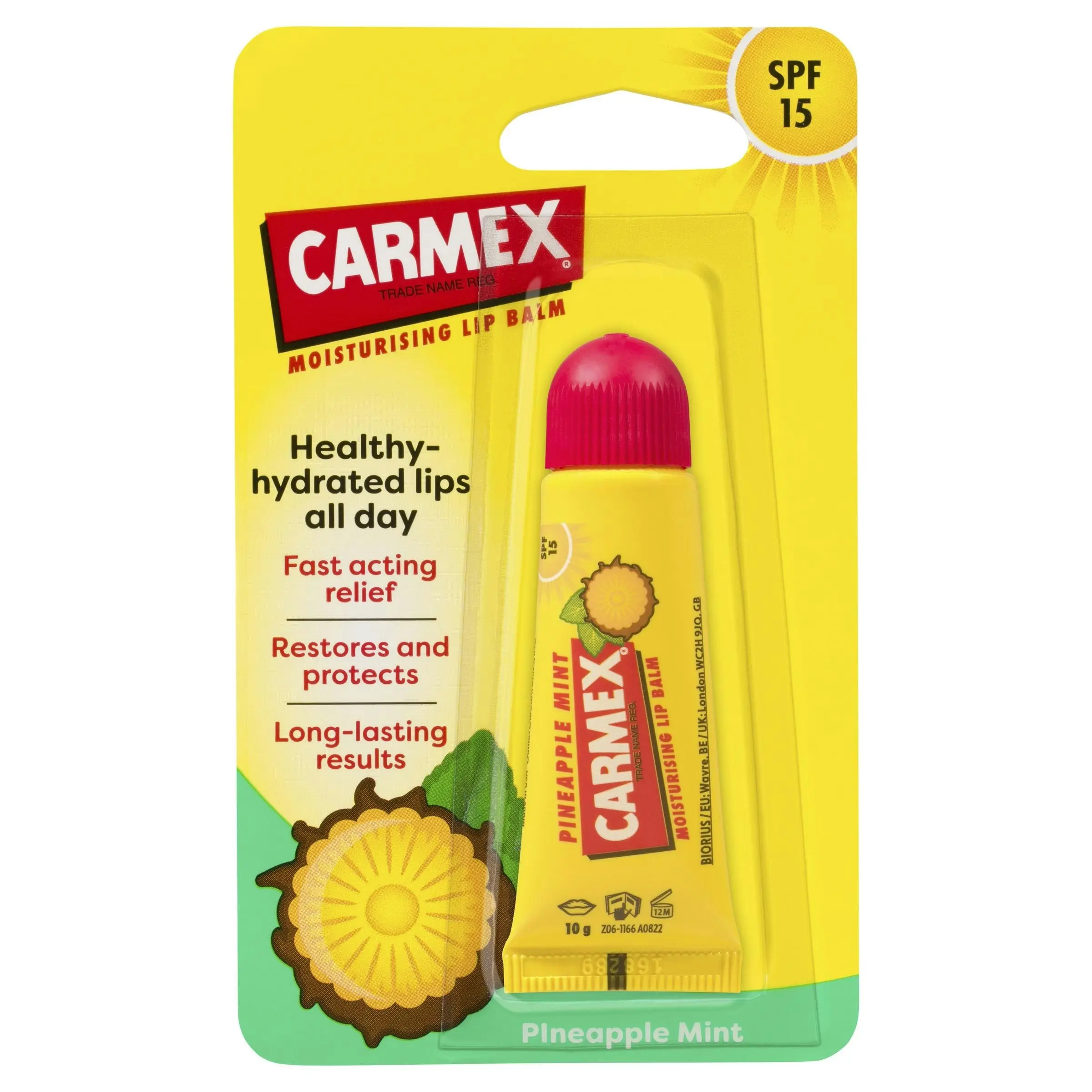 Carmex Lip Balm Pineapple Mint Squeeze Tube 10g