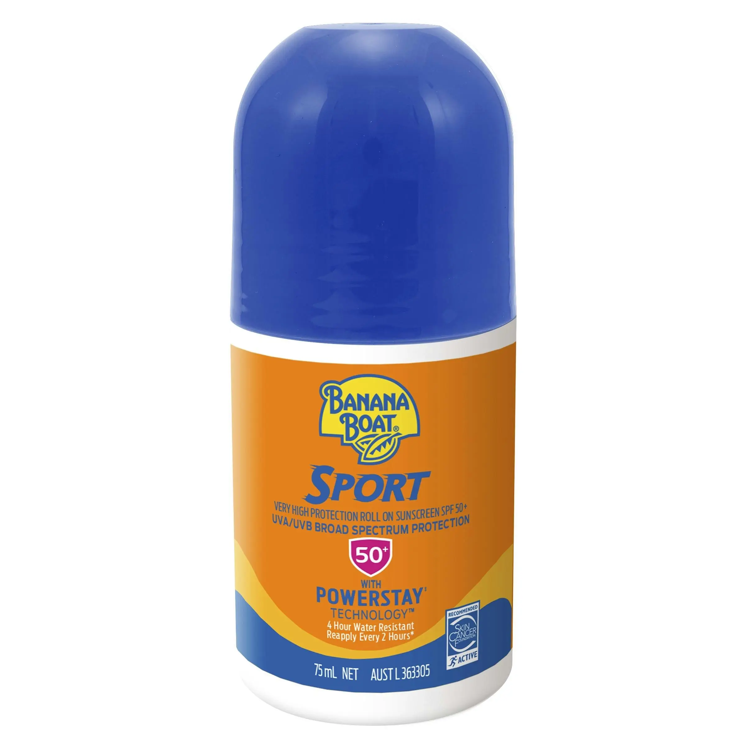 Banana Boat Sport Roll-On Sunscreen SPF50+ 75mL