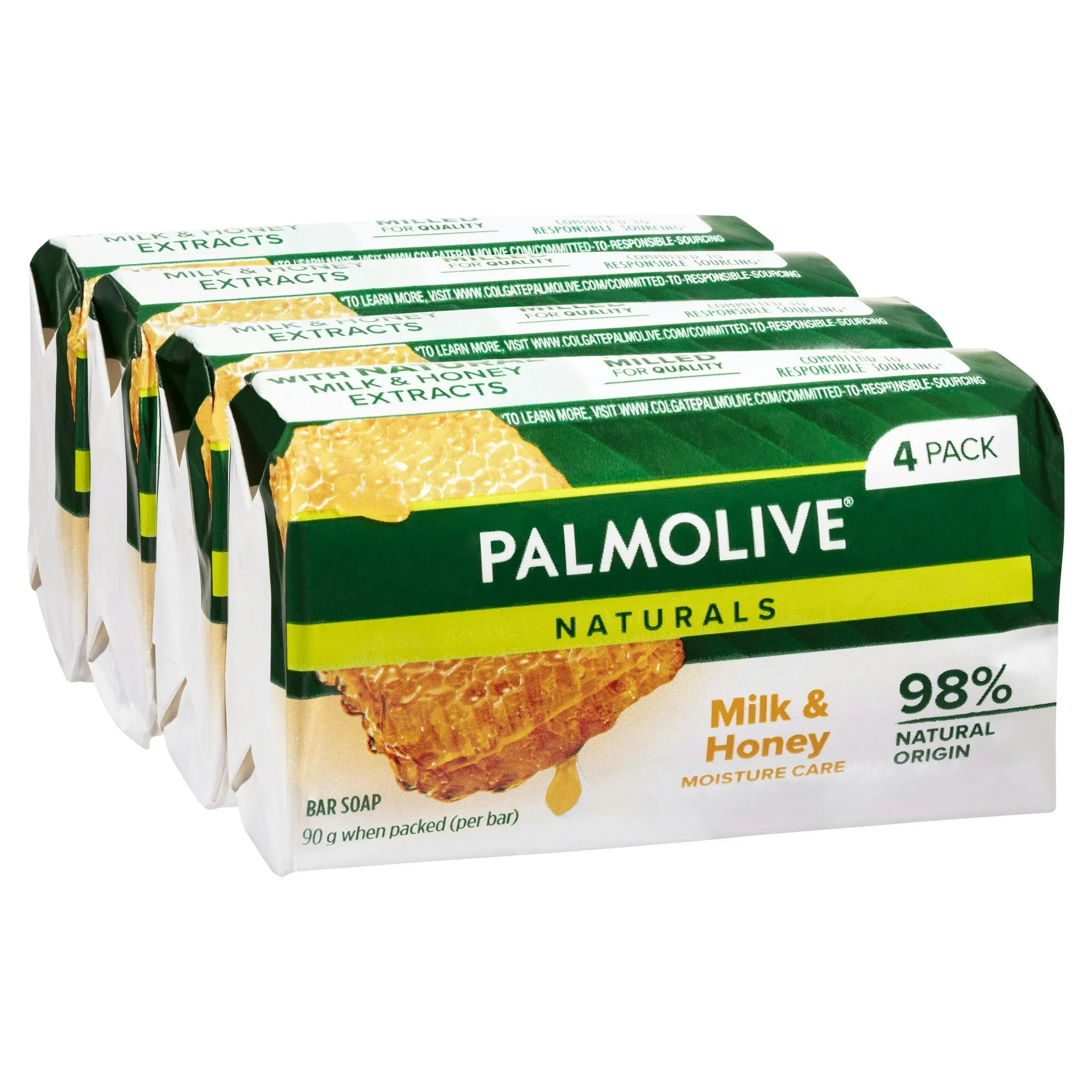 Palmolive Naturals Replenishing Soap with Milk & Honey 90g - 4 Pack