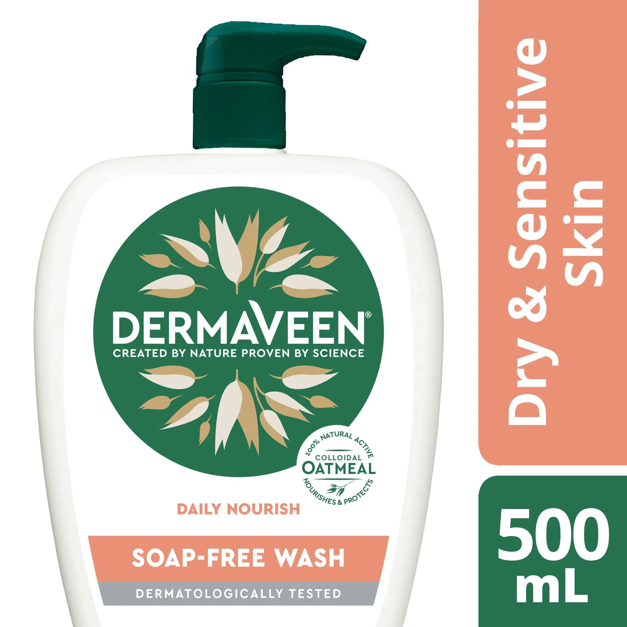 DermaVeen Daily Nourish Soap-Free Wash 500mL