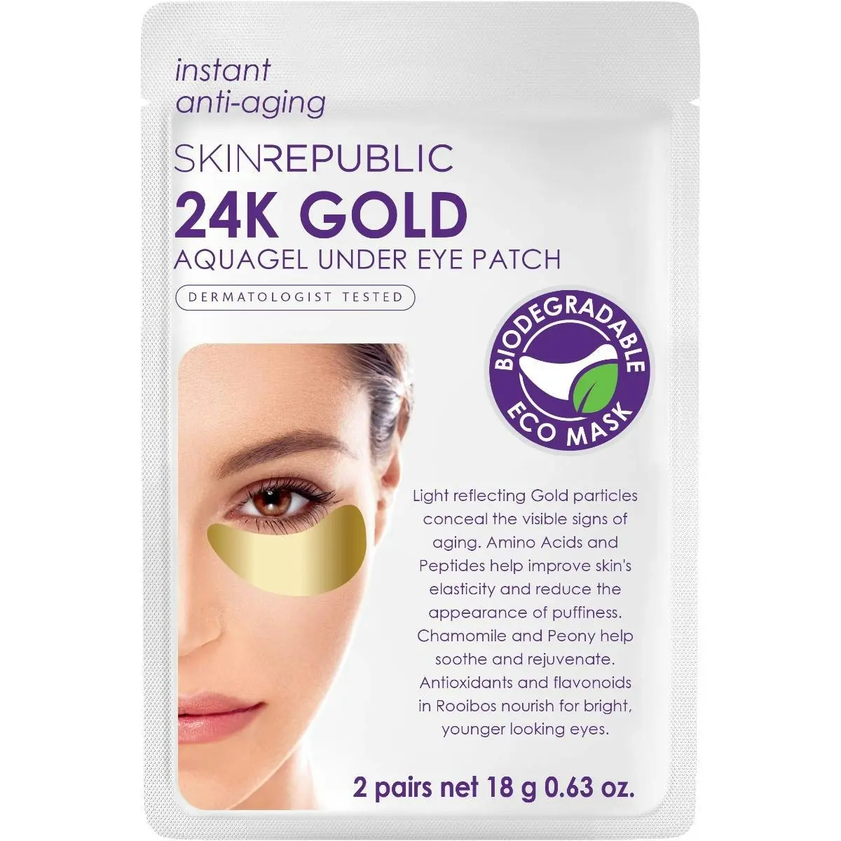 Skin Republic 24K Gold Aquagel Under Eye Patch 2 Pairs