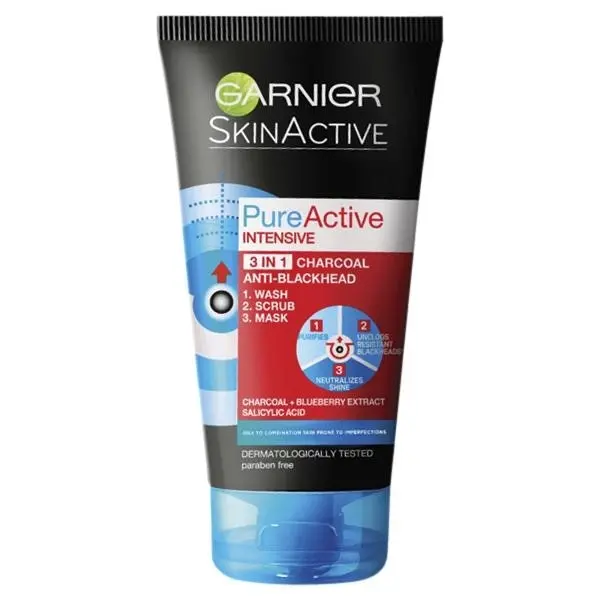 Garnier Pure Active Intensive Charcoal 3-in-1 Wash 150mL