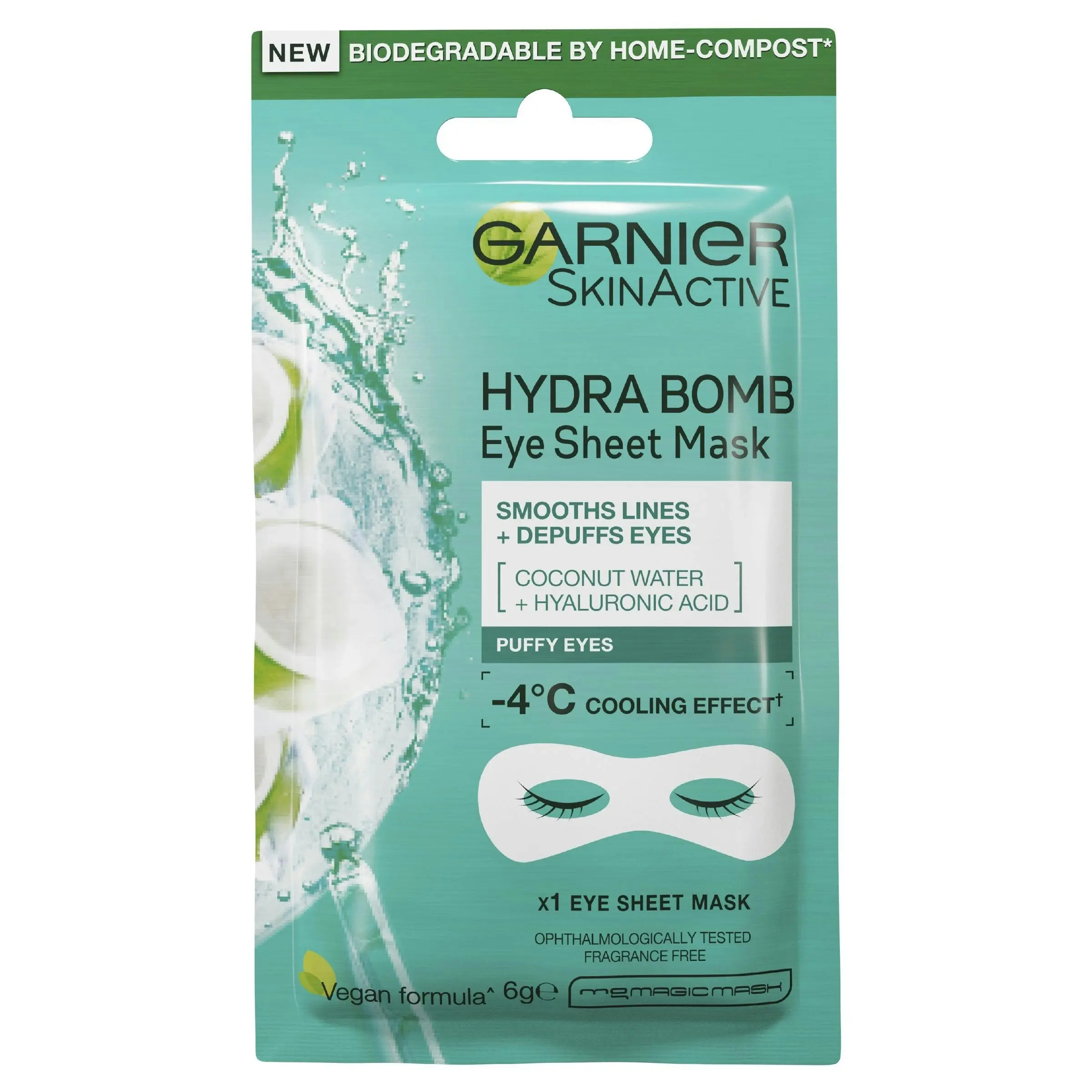 Garnier Hydra Bomb Hyaluronic Acid + Coconut Water Eye Sheet Mask 6g