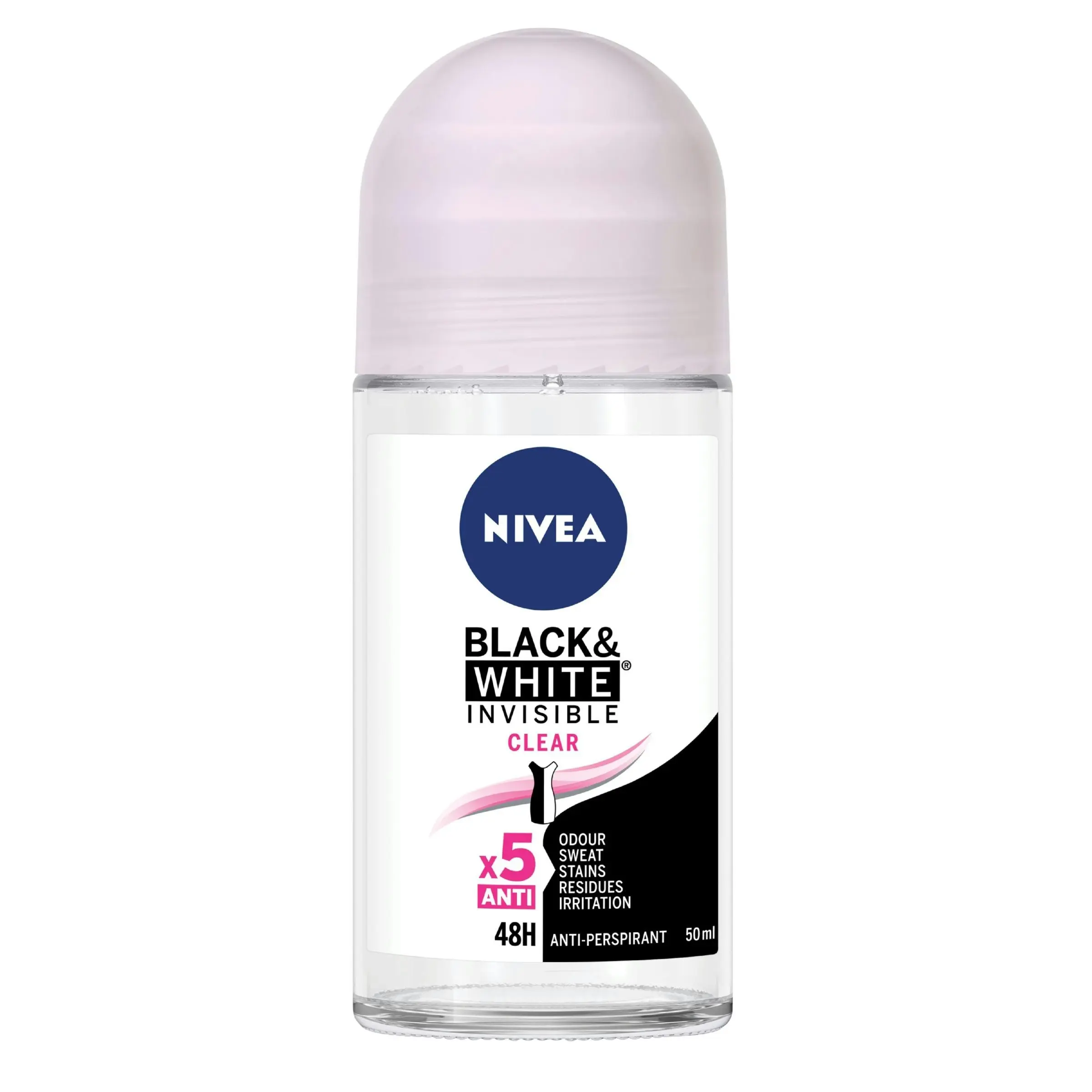 Nivea Deodorant Roll On Invisible Black And White Clear 50mL