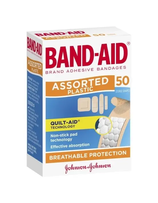 BAND-AID Assorted Plastic Shapes 50 Pack