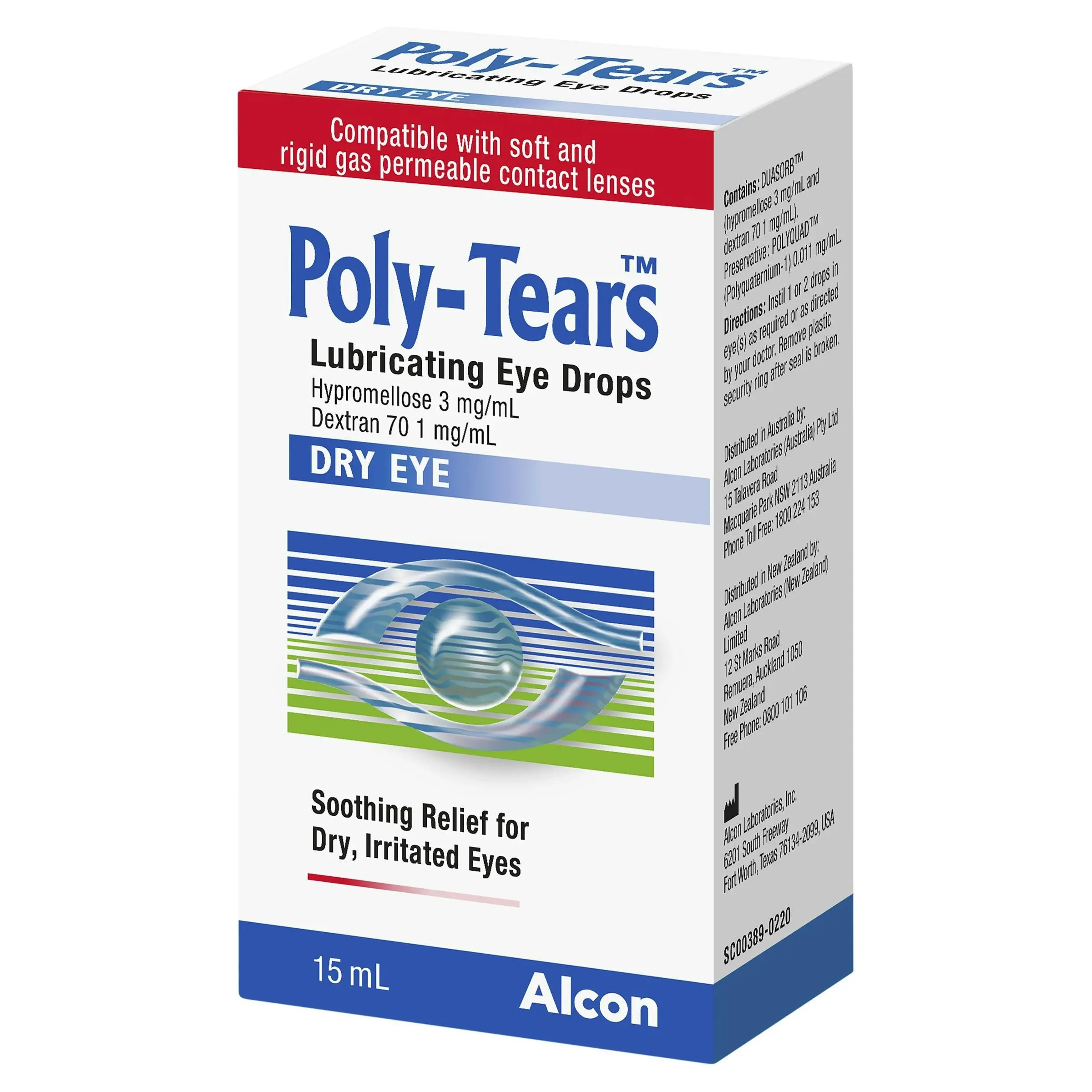 Poly Tears Lubricating Eye Drops 15mL