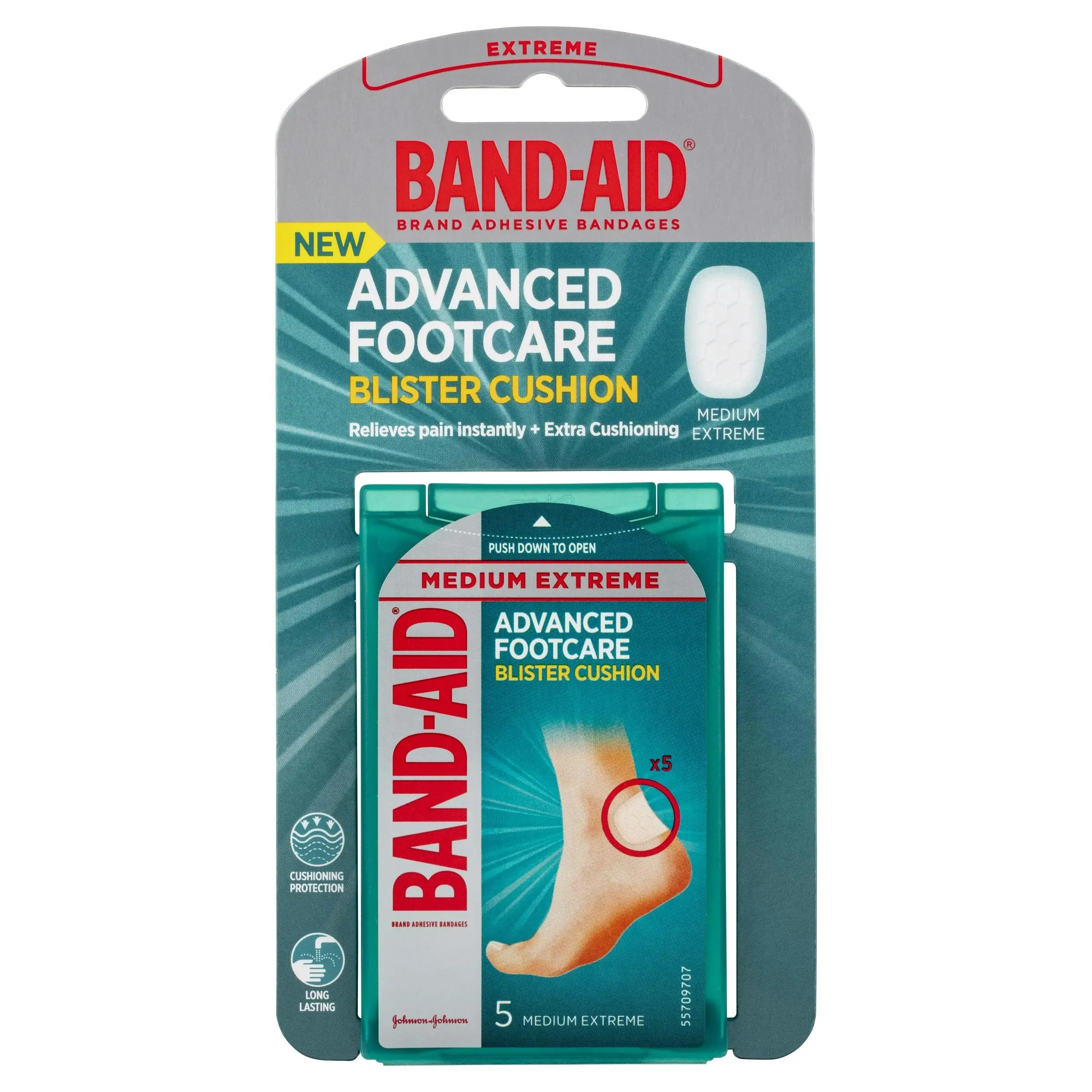 BAND-AID Advanced Footcare Blister Cushion Medium Extreme 5 Pack