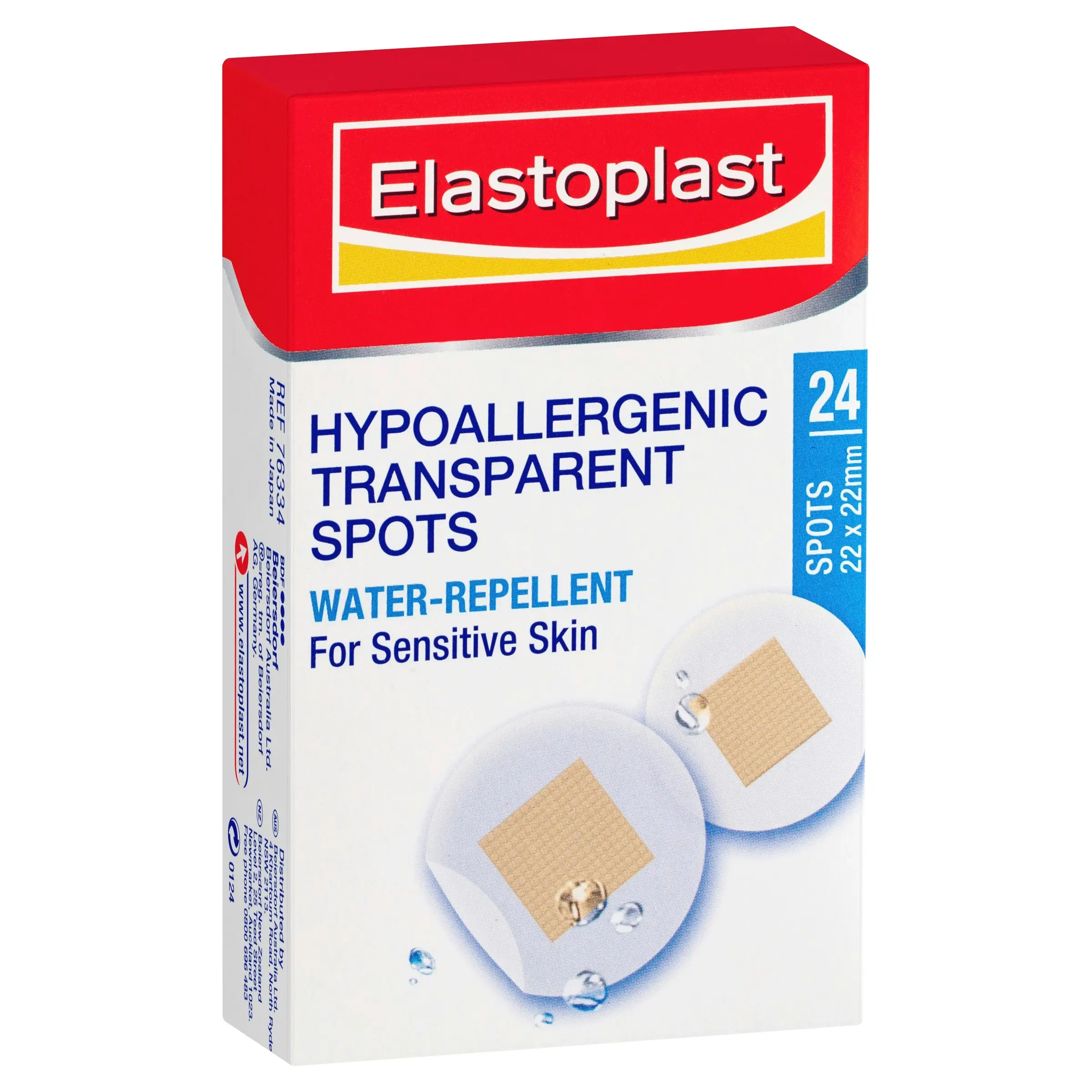 Elastoplast Hypoallergenic Transparent Spots Water-Repellent 24 Pack