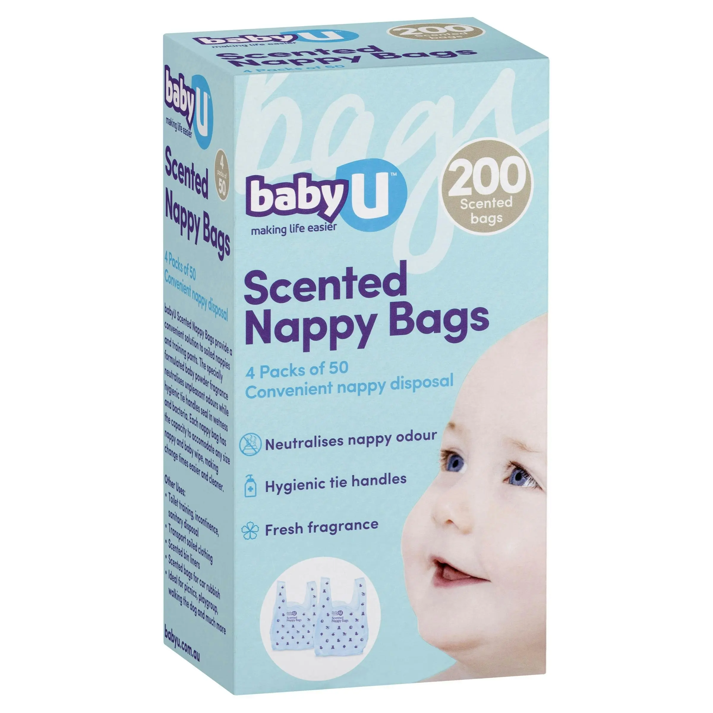 Baby U Nappy Bags 200 Pack