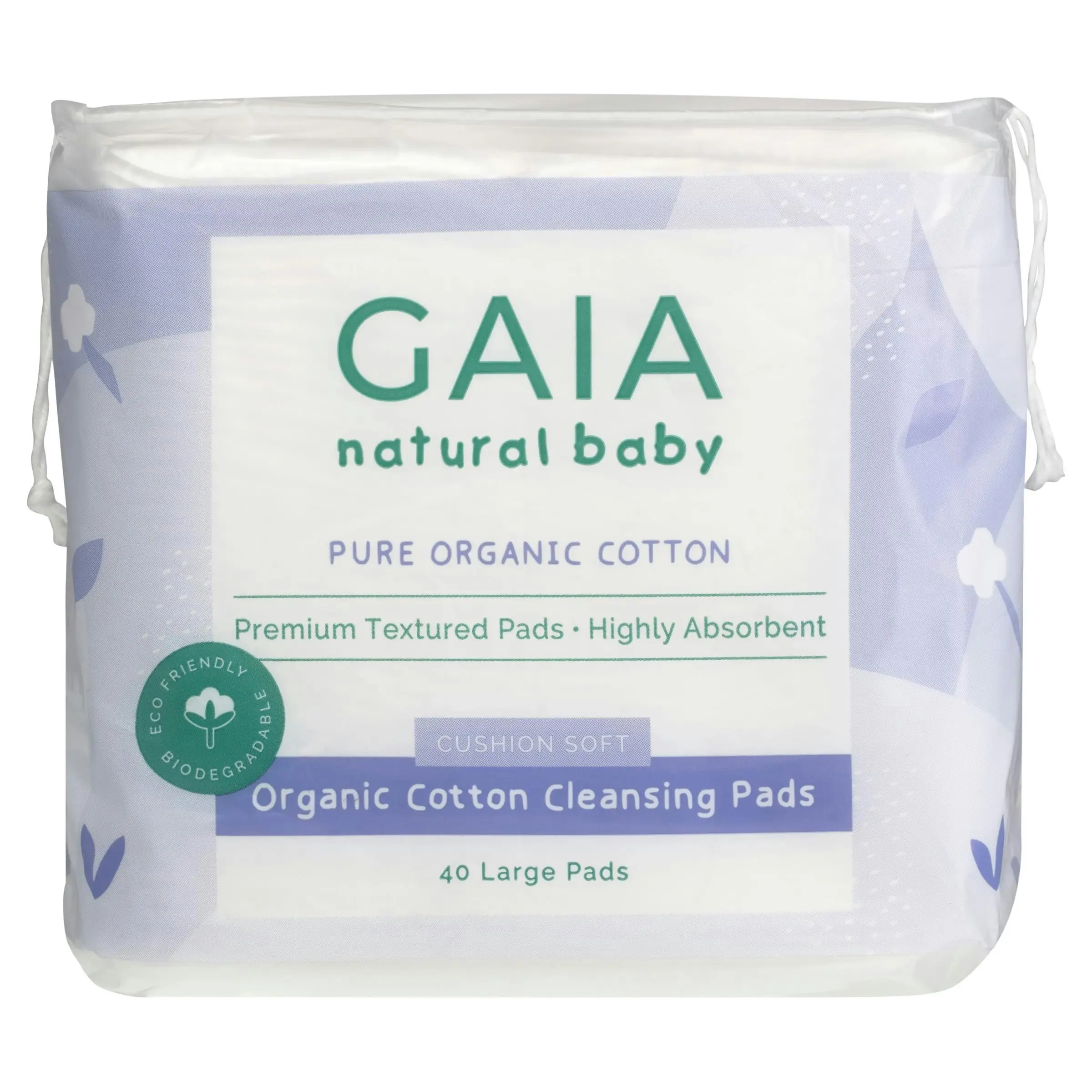 Gaia Natural Baby Organic Cotton Cleansing Pads 40Pack