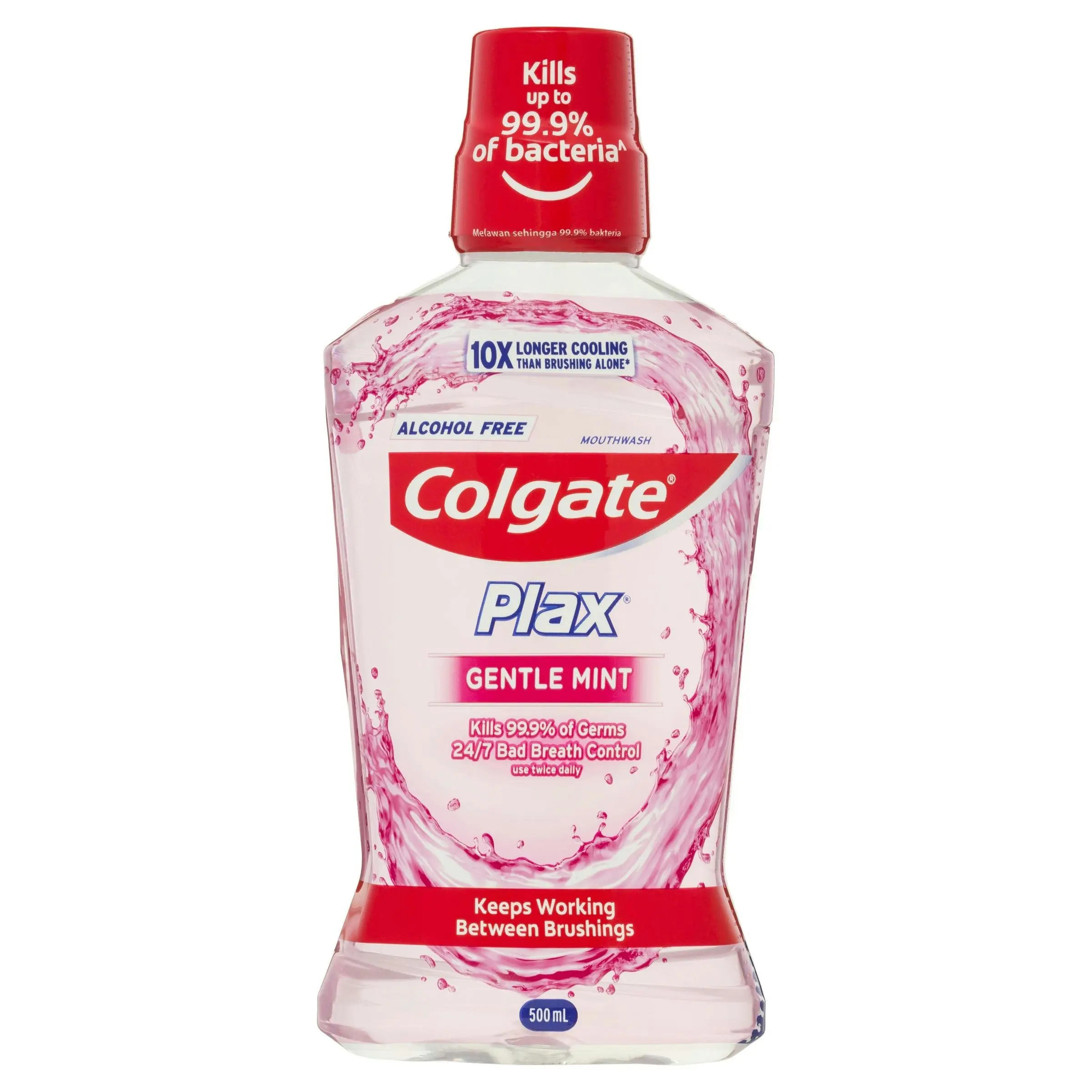 Colgate Plax Alcohol Free Antibacterial Mouthwash Gentle Care 500mL