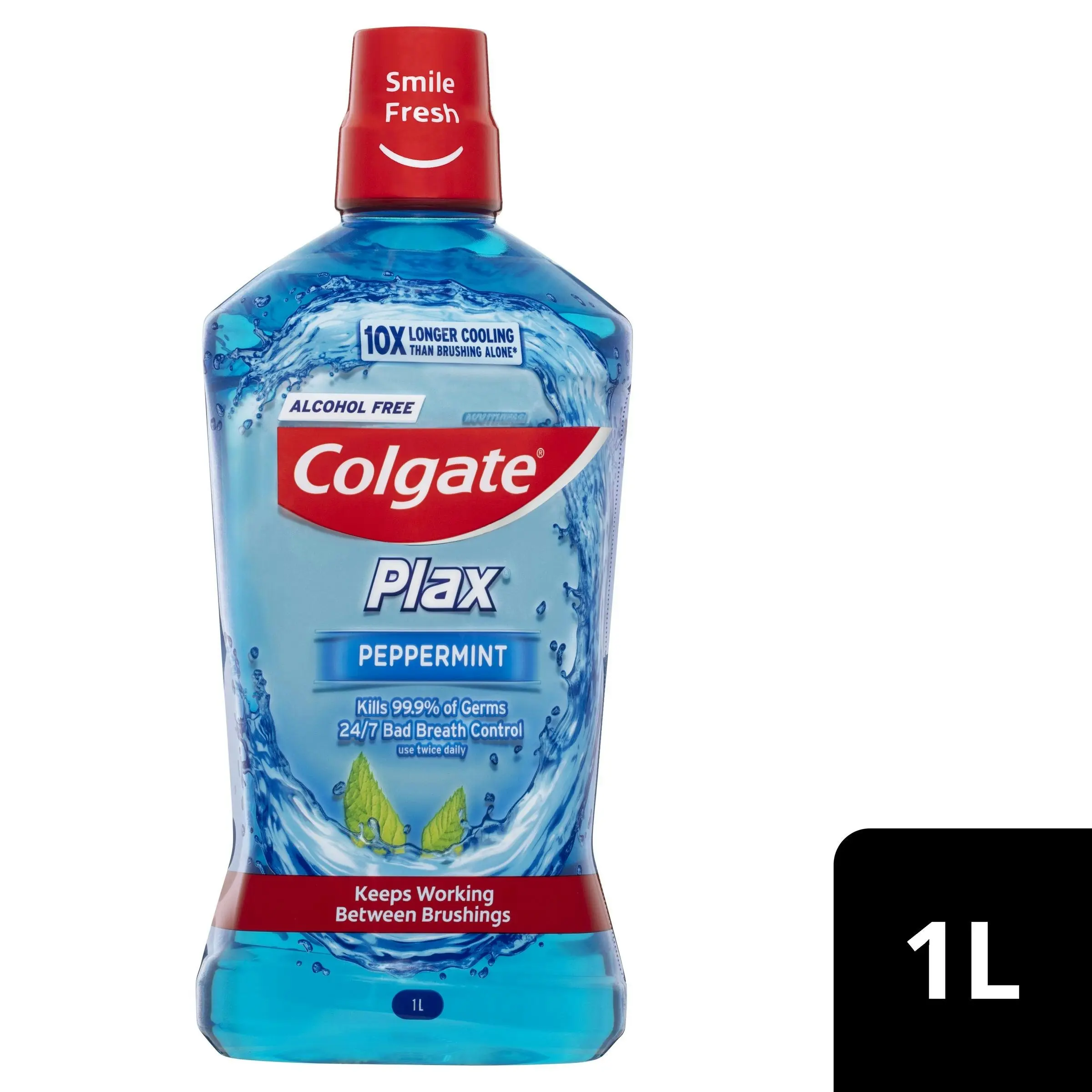 Colgate Plax Alcohol Free Antibacterial Mouthwash Peppermint 1L