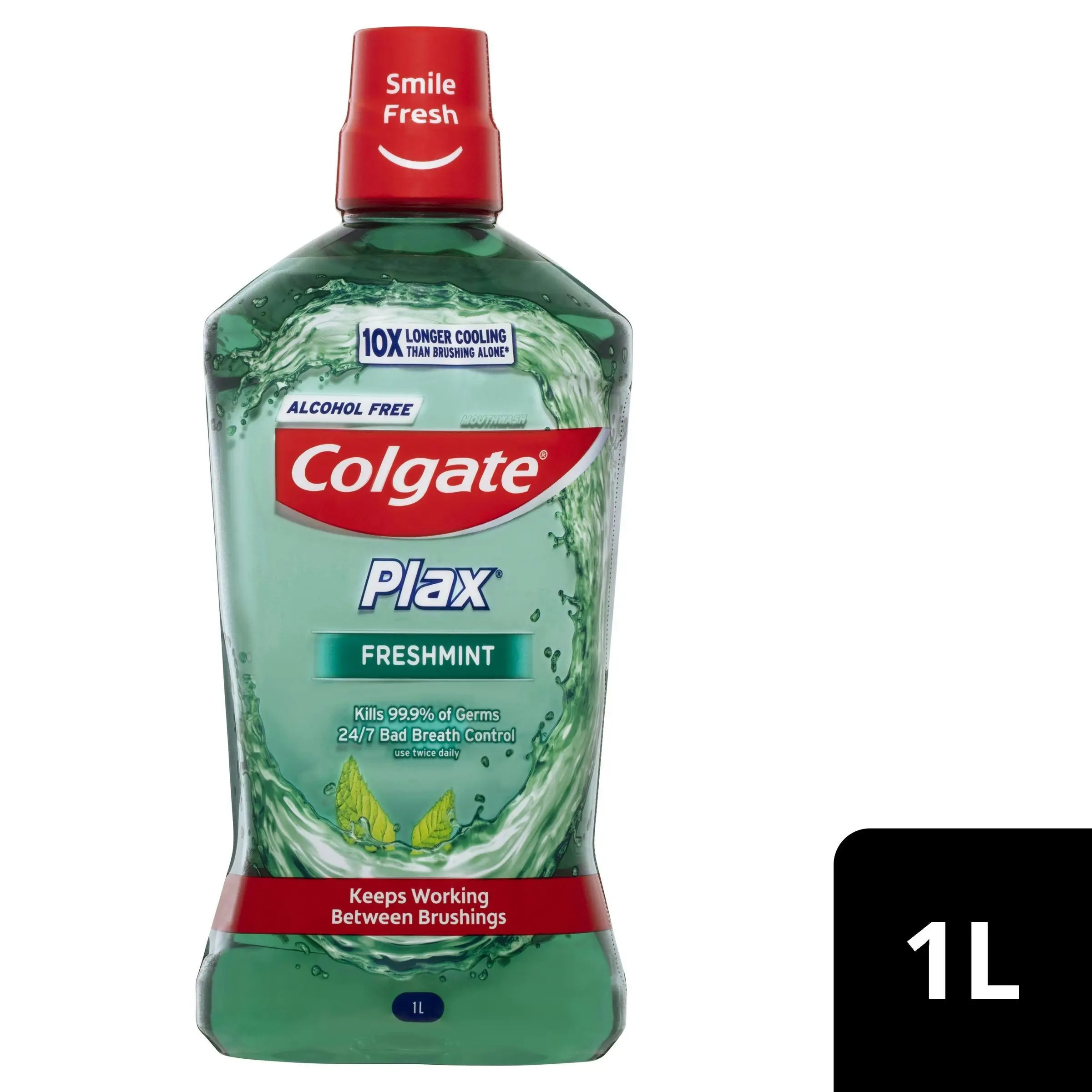 Colgate Plax Alcohol Free Antibacterial Mouthwash Freshmint 1L