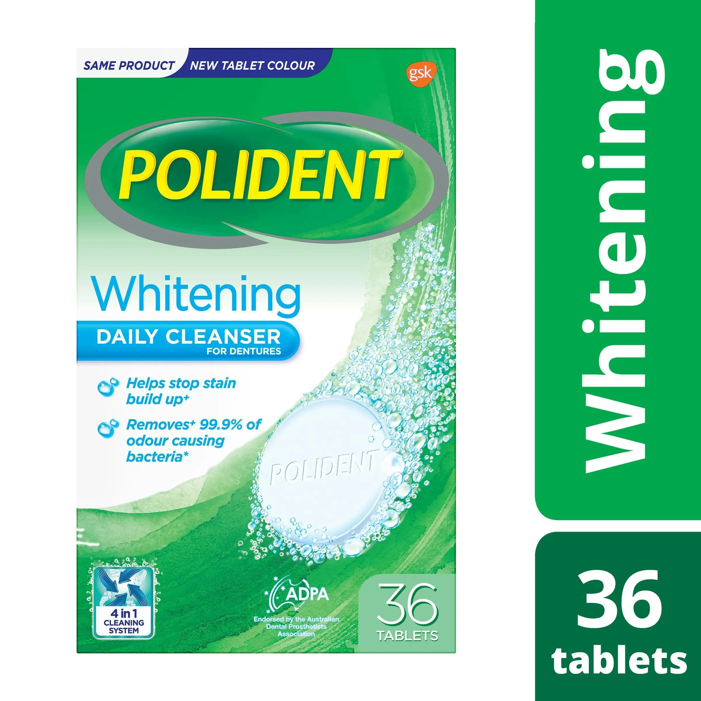 Polident Whitening Daily Cleanser 36 Tablets