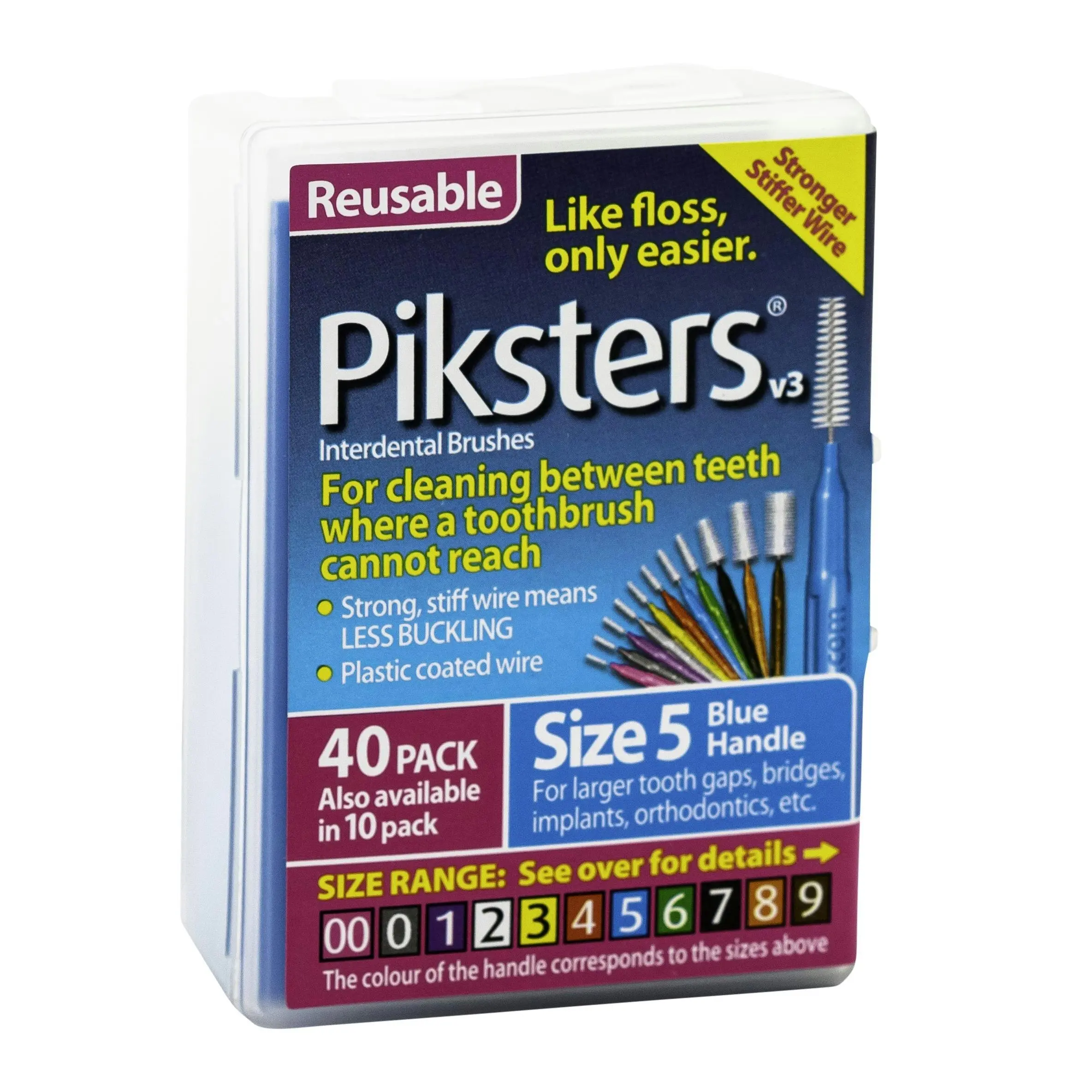 Piksters Interdental Brush Size 5 Blue 40 Pack