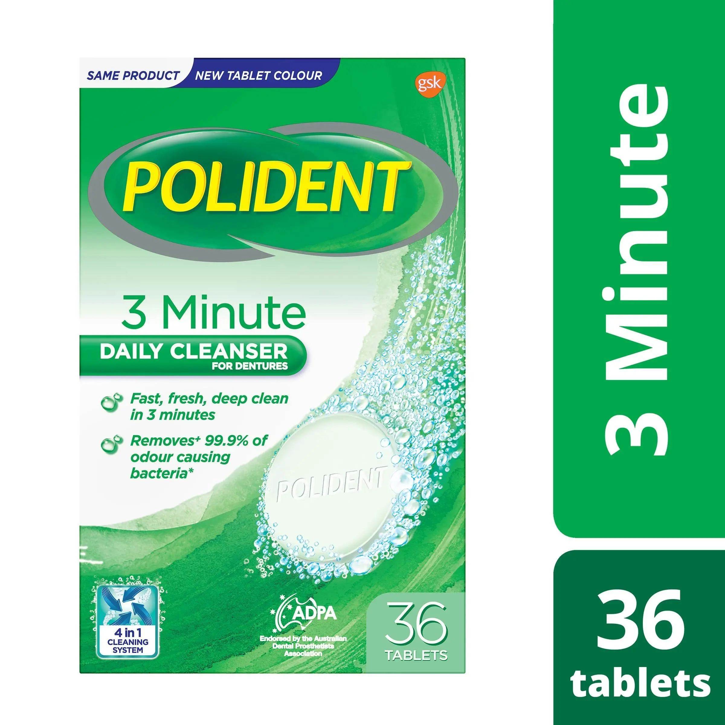 Polident 3 Minute Daily Cleanser 36 Tablets