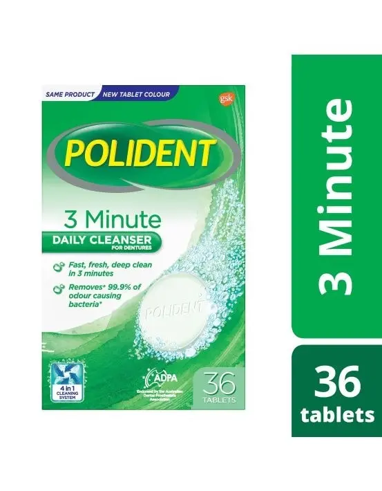 Polident 3 Minute Daily Cleanser 36 Tablets