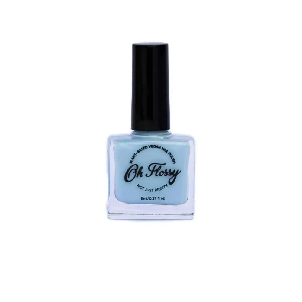 Oh Flossy Childrens Kids Kind Cream Blue Plant Based Nail Polish