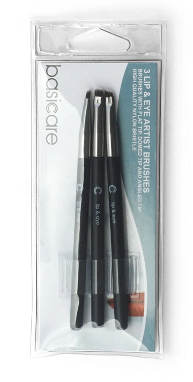 Basicare 3 Lip & Eye Artist Brushes 13cm