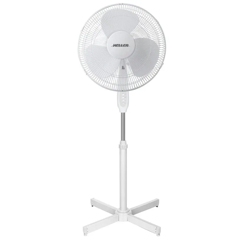 Heller 40cm Pedestal Floor Fan Oscillating/3 Speed/Tilt/Air Cooling/Cooler White