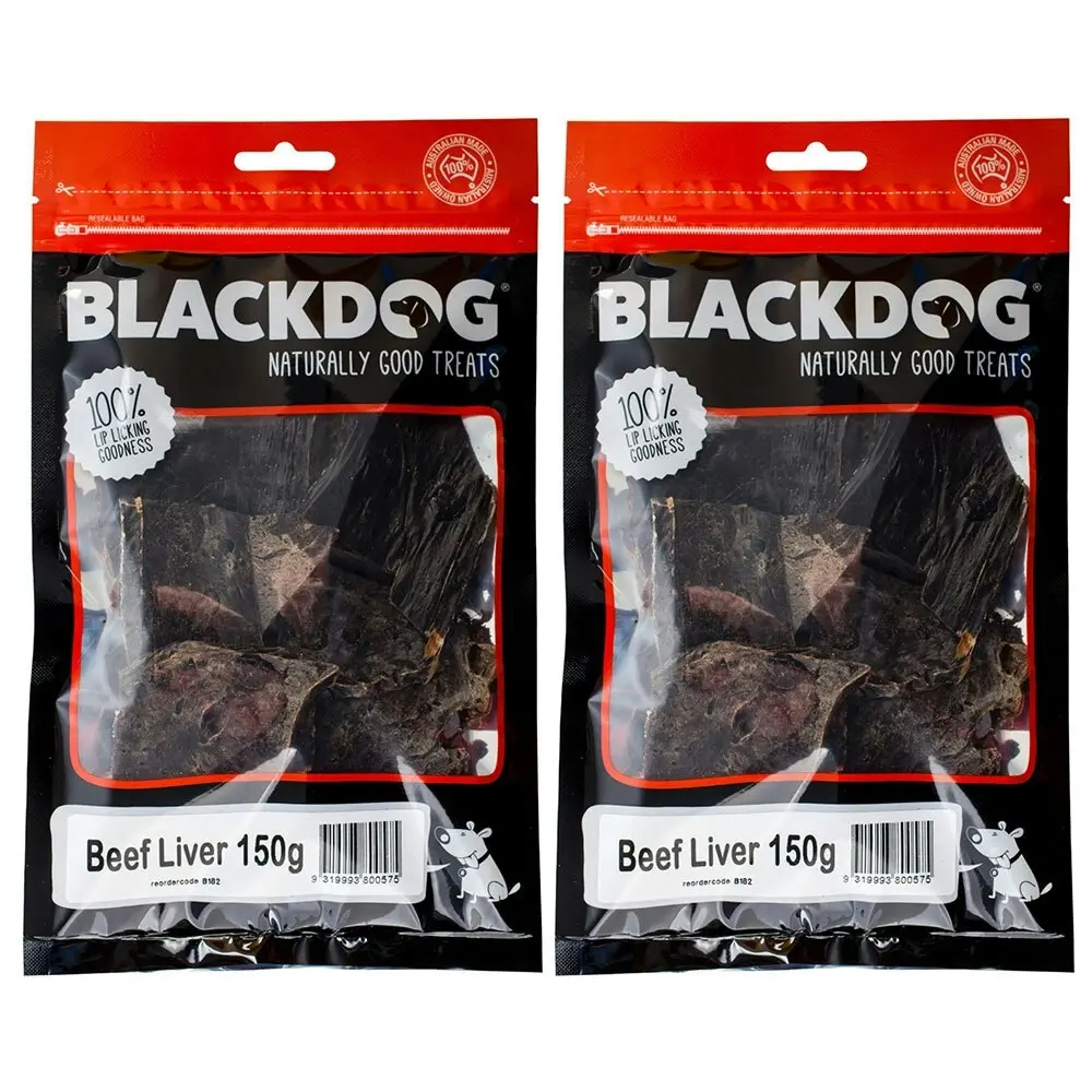 2x Blackdog 150g Naturally Good Pet/Dog Beef Liver Healthy Treats/Food/Reward