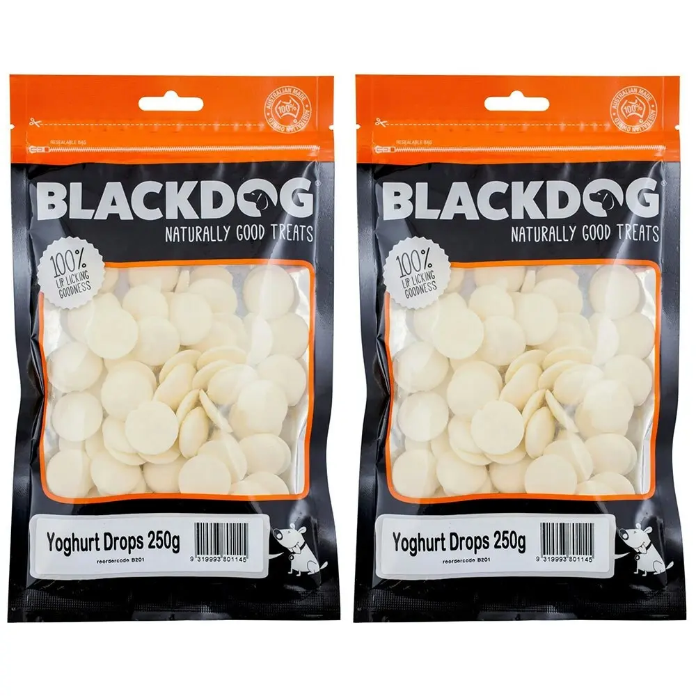 2x Blackdog 250g Naturally Good Pet/Dog Yoghurt Drops Healthy Treats/Food/Reward