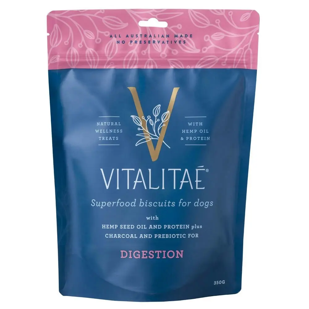 Vitalitae Dog 350g Biscuits Digestion w/Hemp Oil/Protein Pet Healthy Food Treats