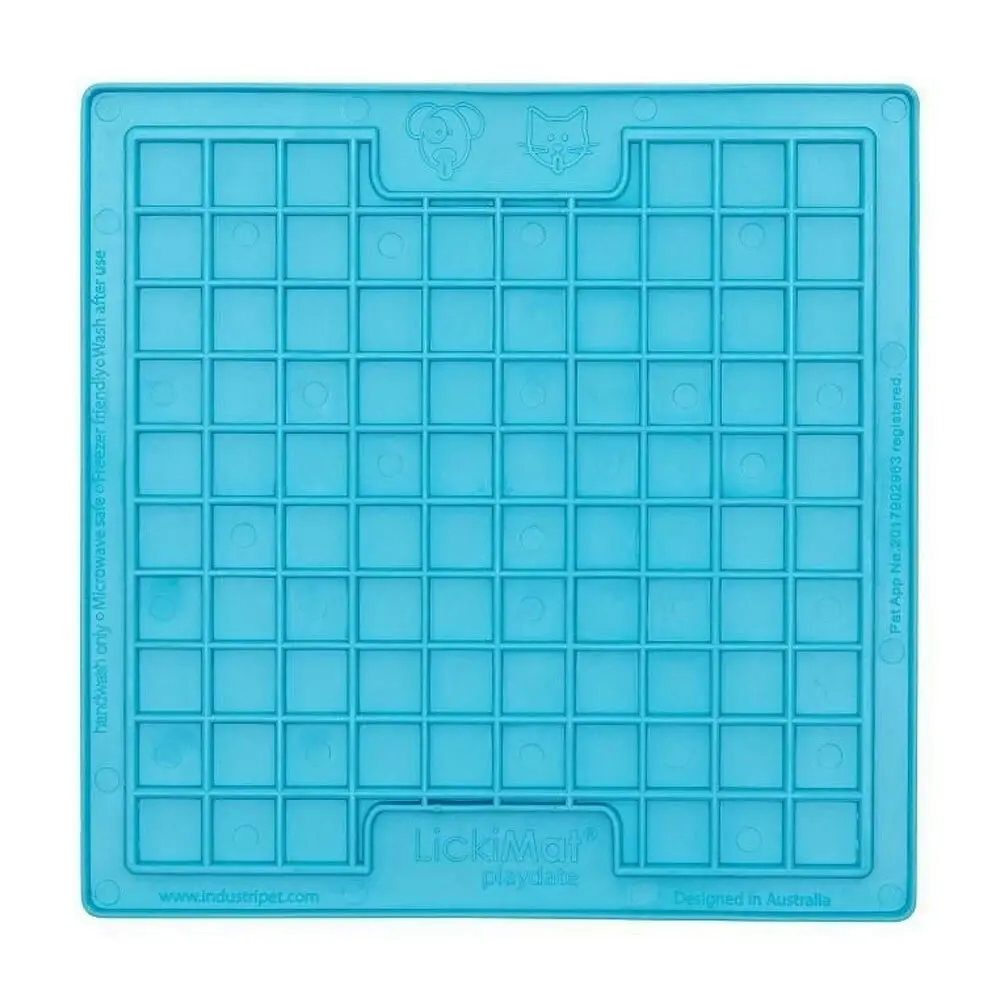 Lickimat 20cm Playdate Cat Mat Feeder Wet/Dry Liquid Food Training Pad Turquoise