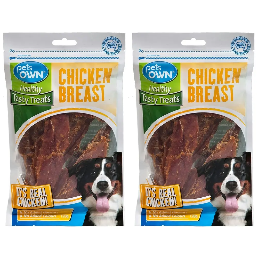 2x Pets Own Chicken Breast Healthy Food Tasty Dog/Pet Treats/Snacks/Rewards 120g