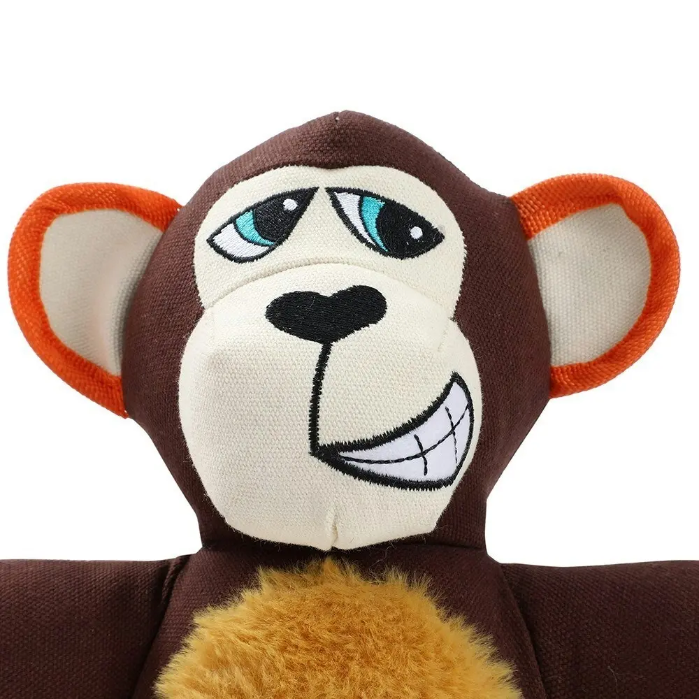 Paws & Claws 32cm Super Tuff Buddies Oxford Pet Playing Toy Monkey w/ Squeaker