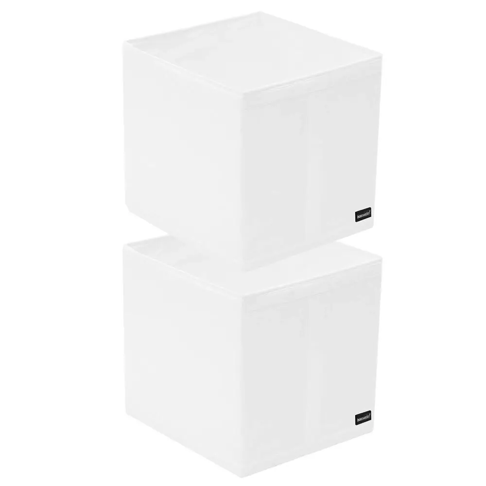 2x Boxsweden Kloset Storage Cube Large 34cm Organiser Box Container Holder WHT