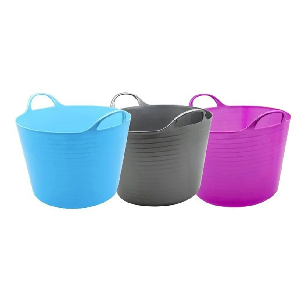 3x Boxsweden 16L Flexible Tub w/Handle Home Garden Water Storage Bucket Assort