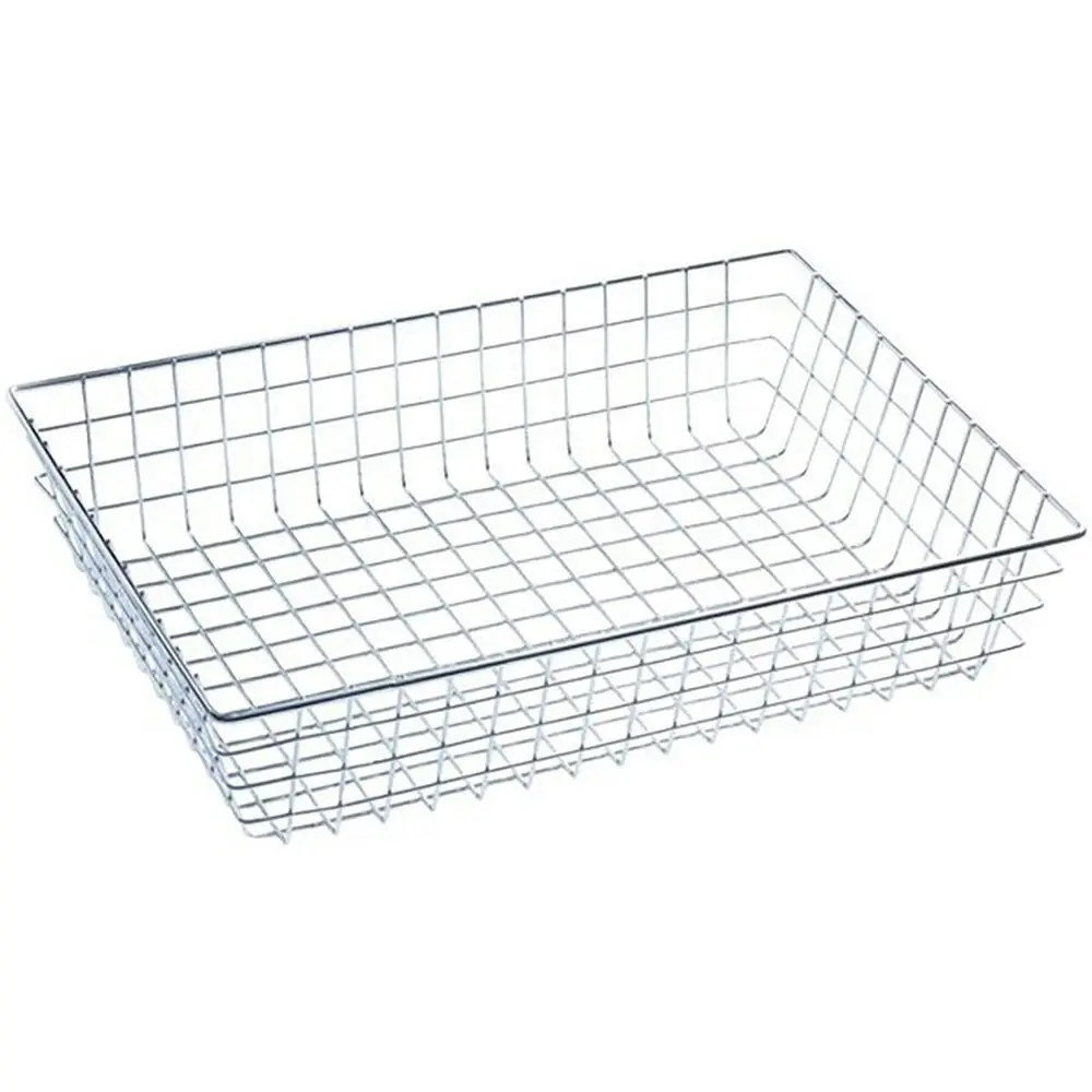 Sandleford 37cm Display Basket Steel Wire Storage Home Organiser Large Chrome