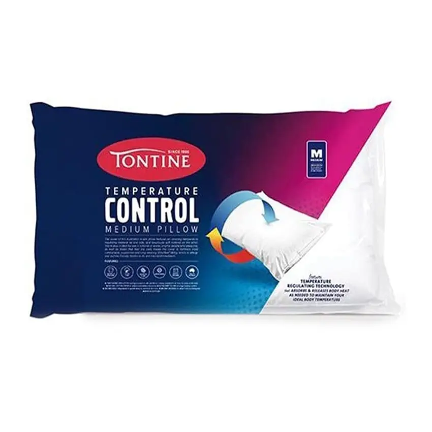 Tontine Temperature Control Cooling Sleeping Pillow Head Support Medium Profile