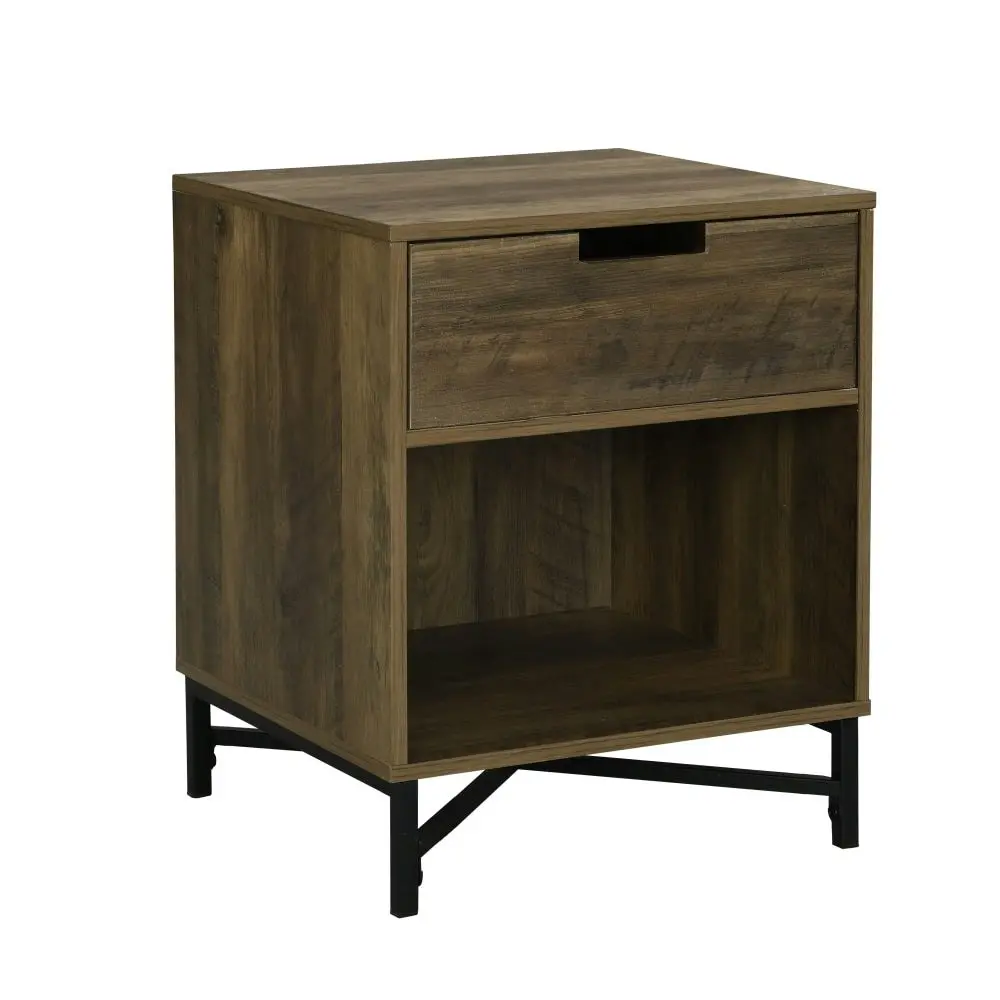 Design Square Addi Wooden Nightstand Bedside Table W/ 1-Drawer - Walnut